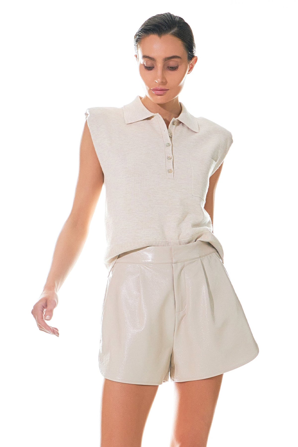 High-Waisted Faux Leather Shorts