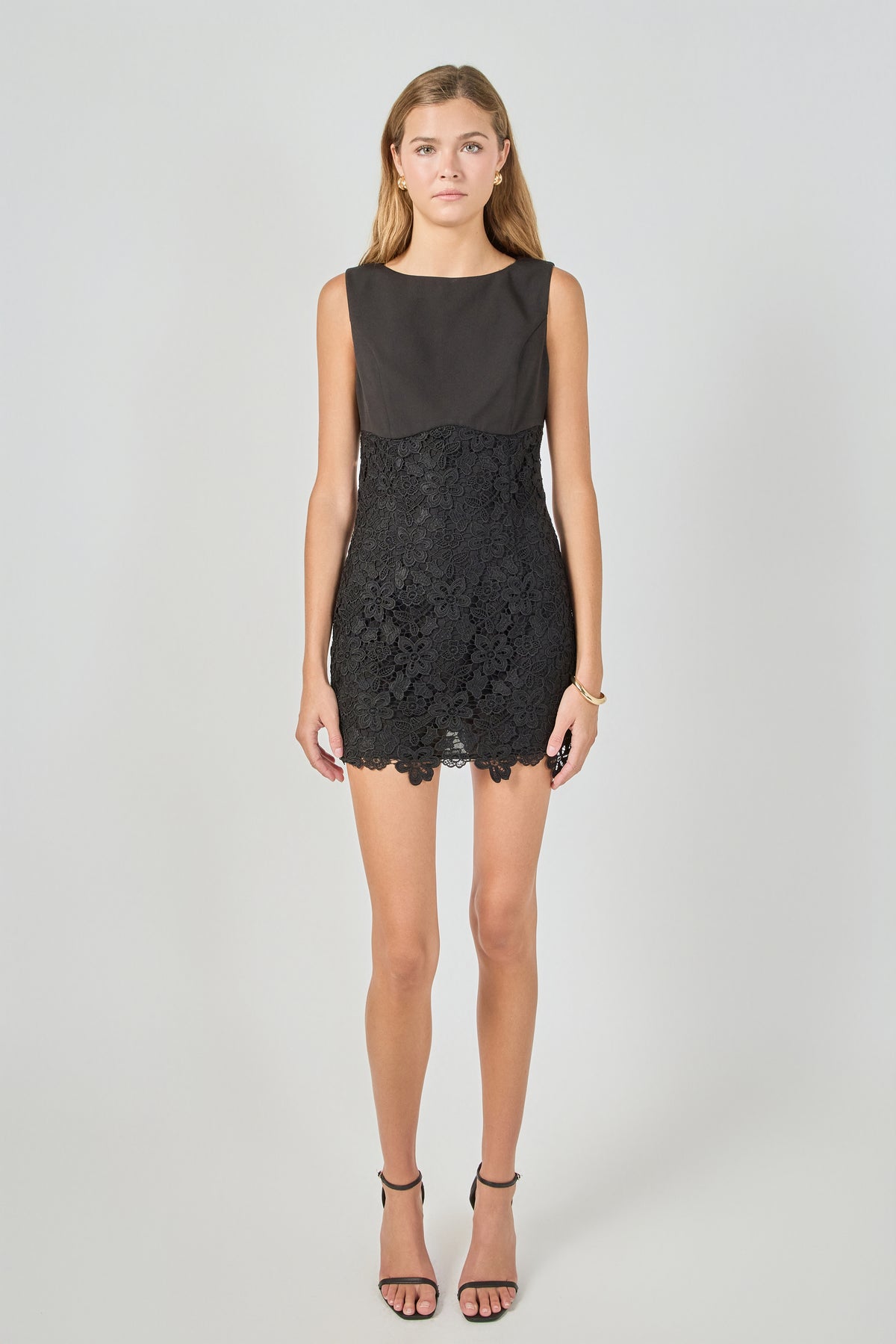Lace Combo Mini Dress