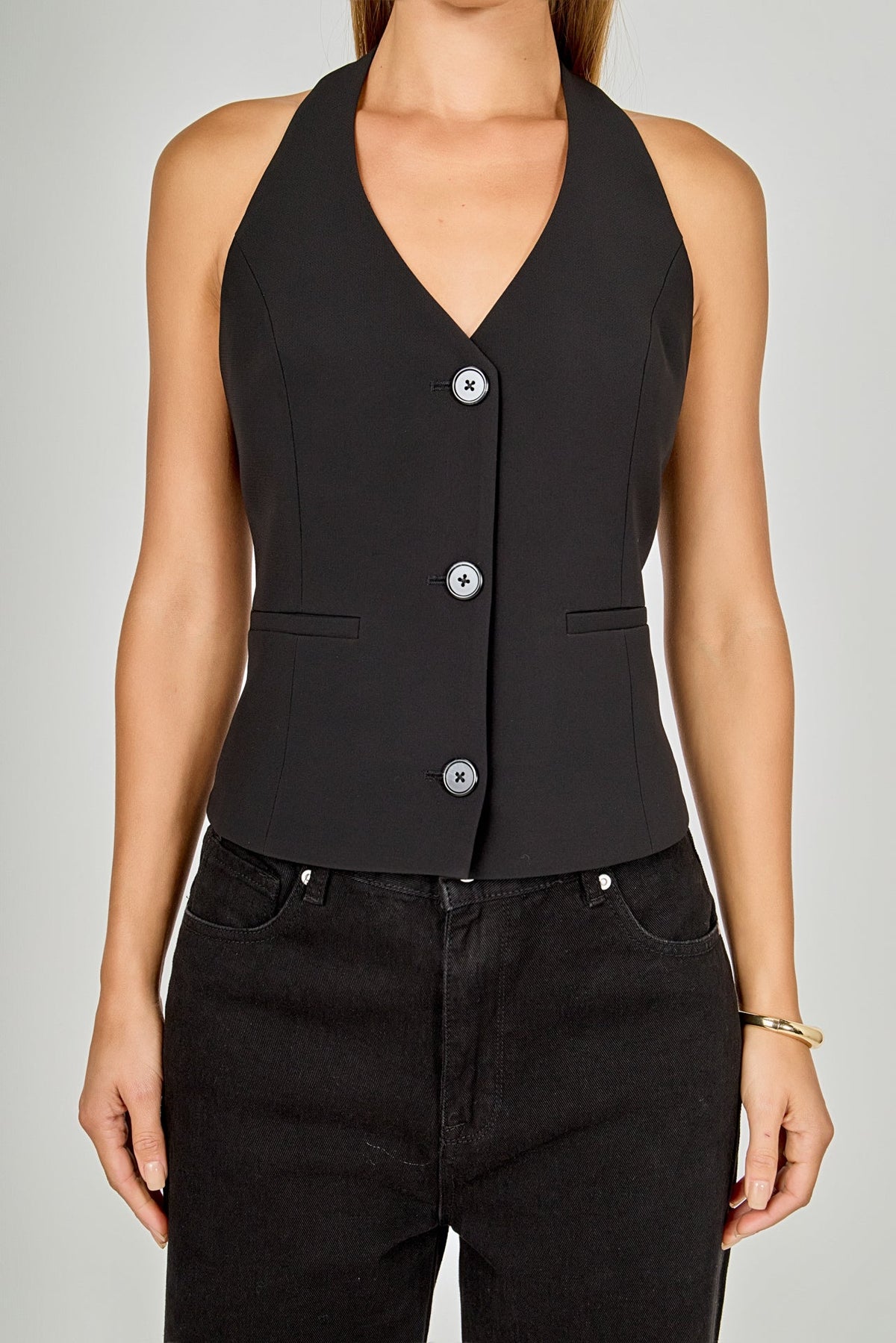 Halter Neck Open Back A-Line Vest