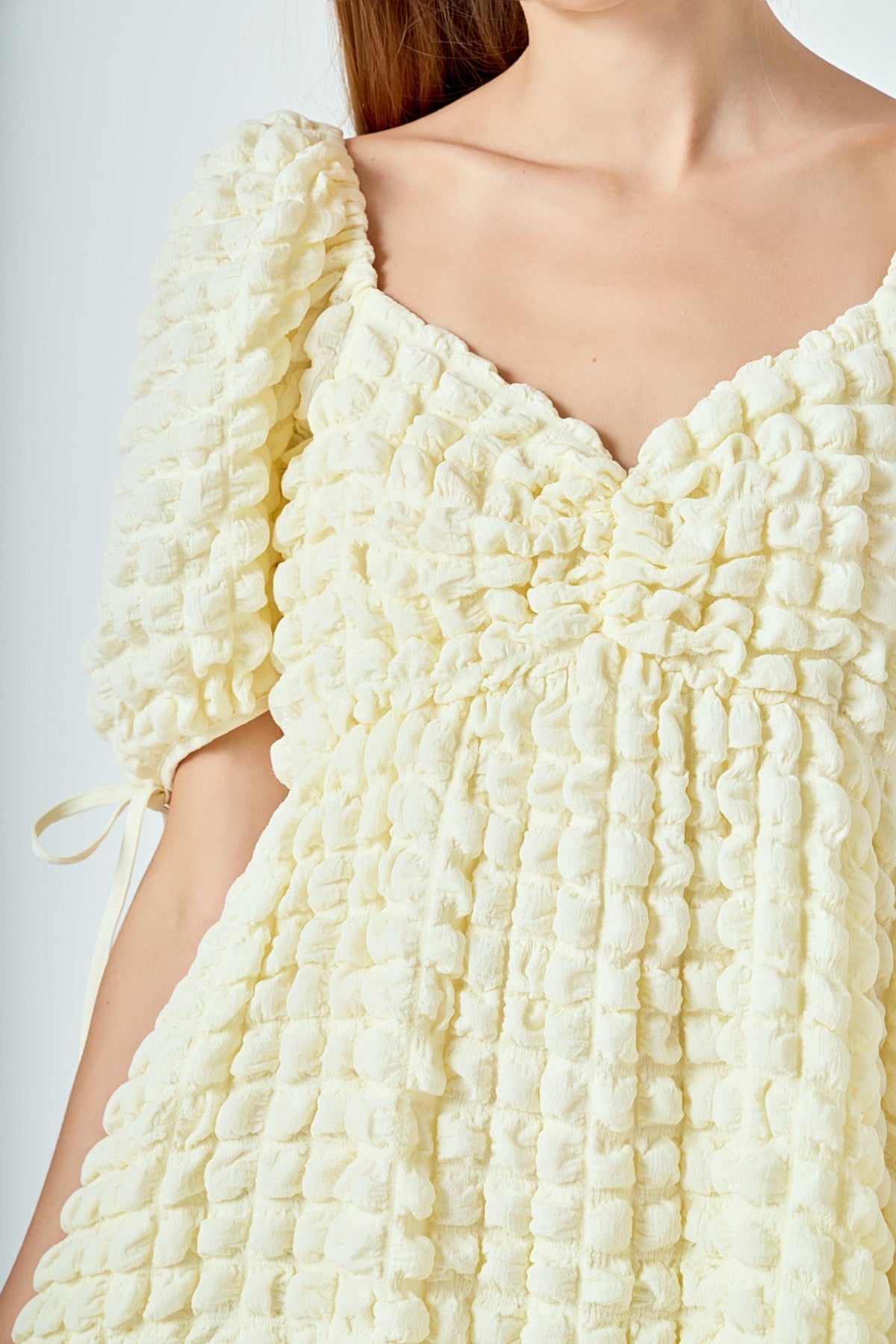 Bubble Puff Sleeve Maxi Dress