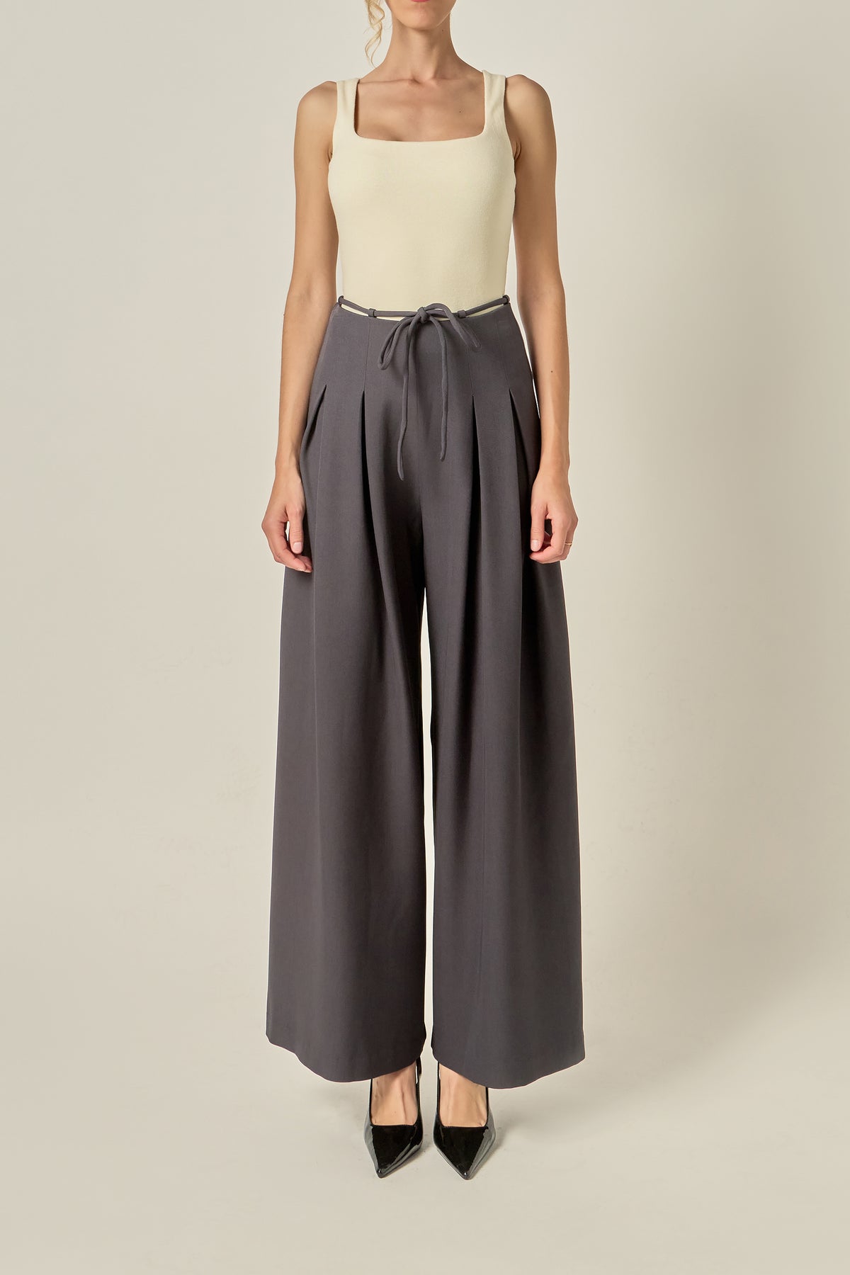 Waist Tape with High Waist Long Pant