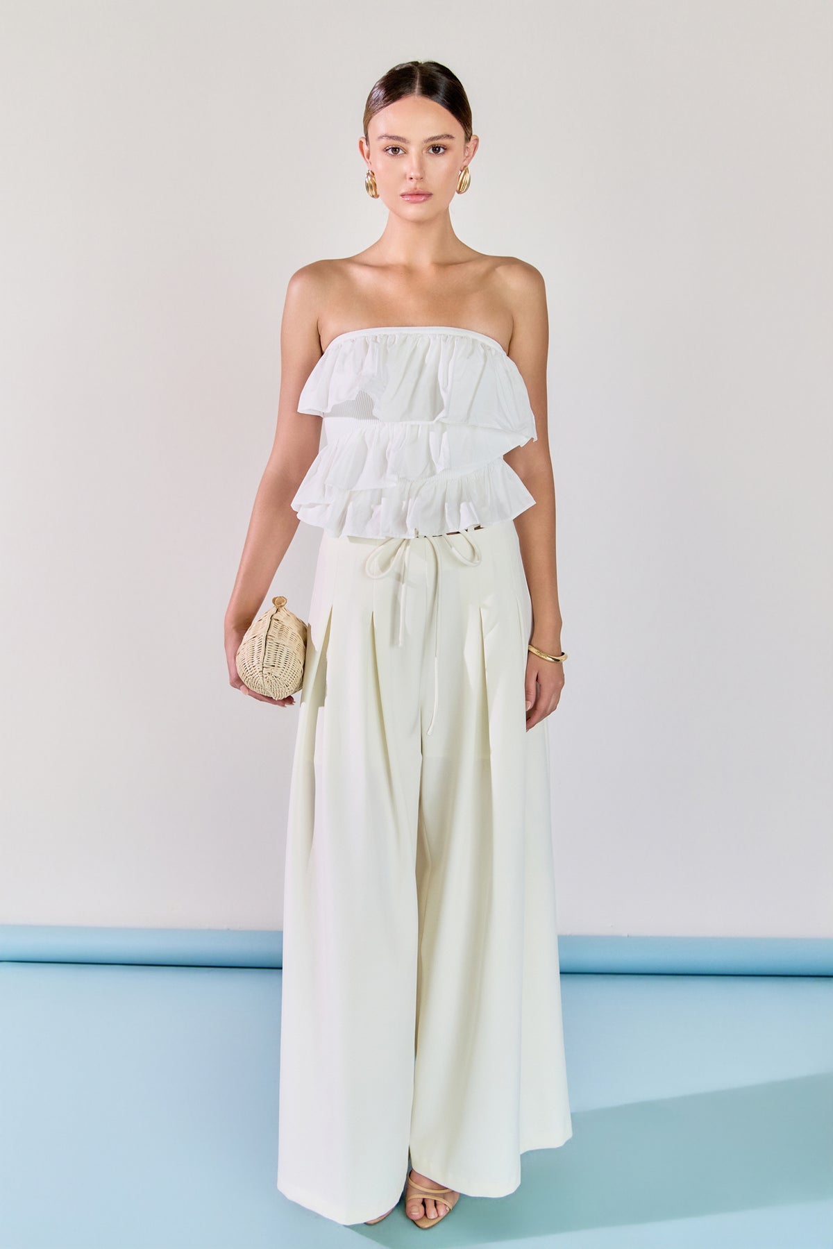 Waist Tape with High Waist Long Pant