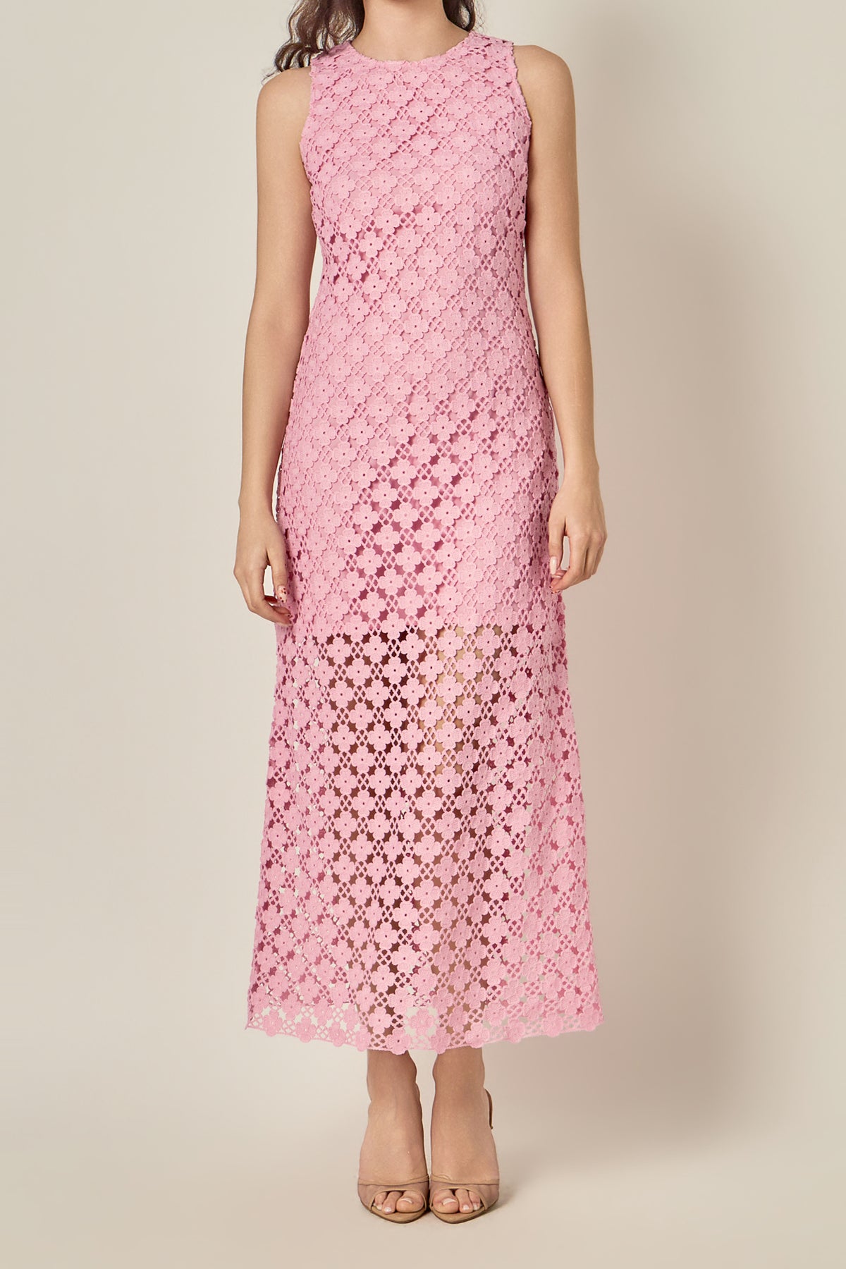 Textured Sleeveless Maxi Dress