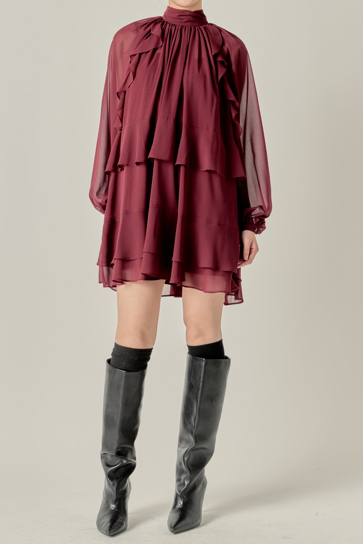 Ruffled Chiffon Dress