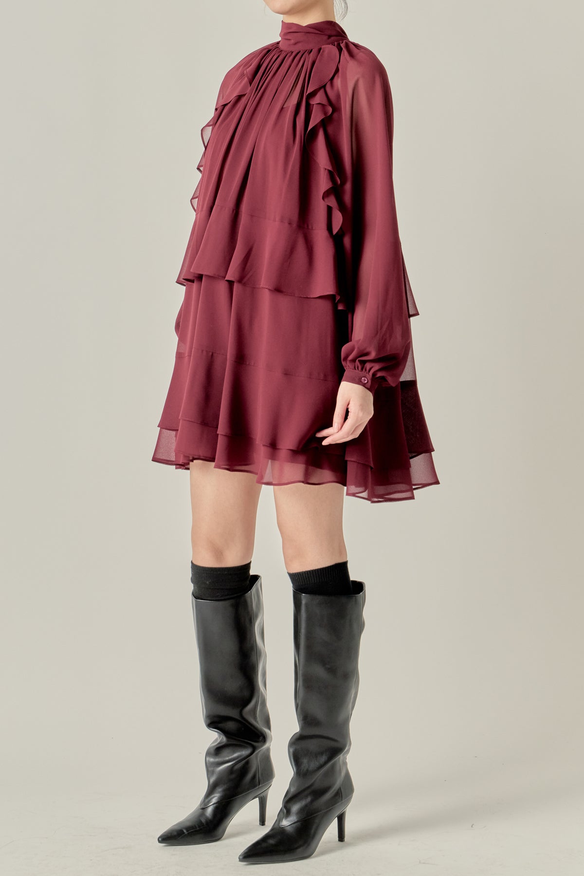 Ruffled Chiffon Dress