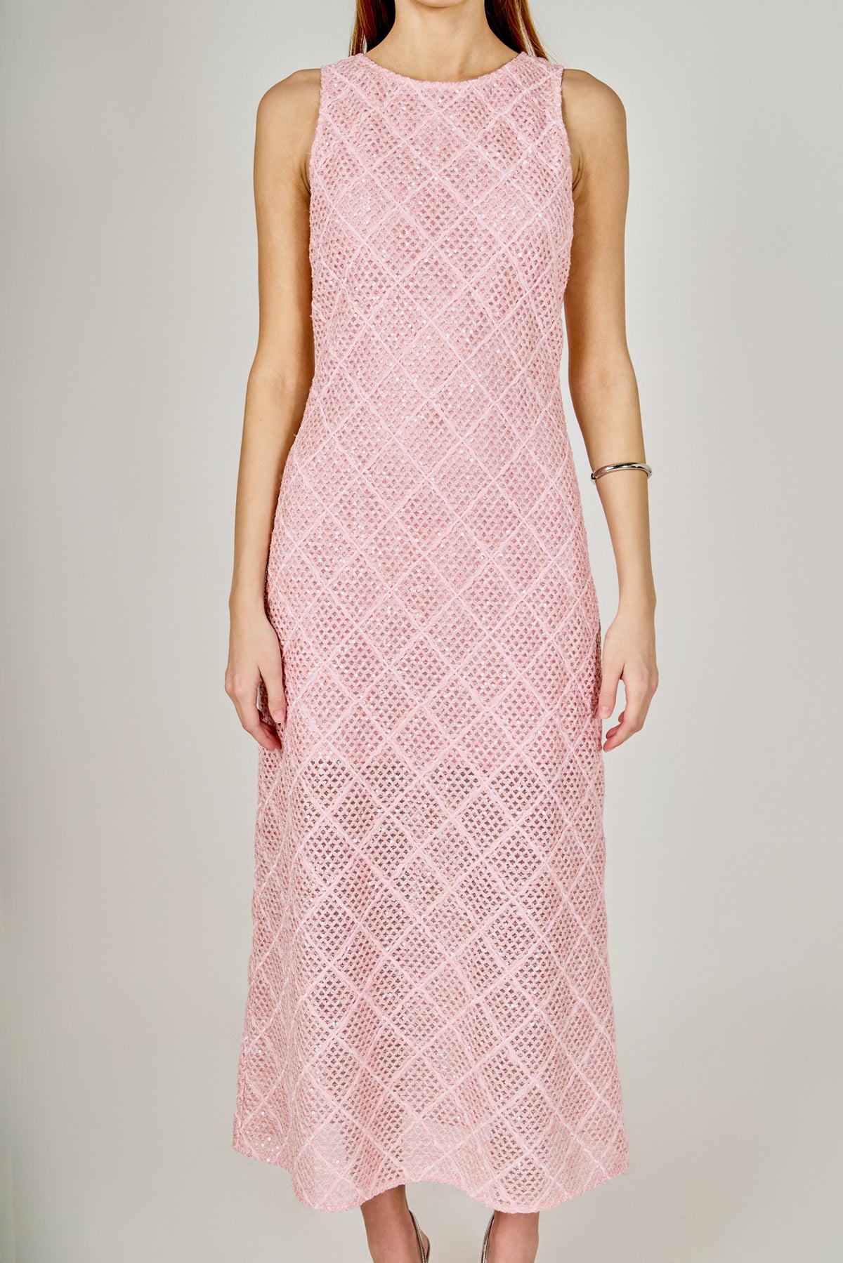 Textured Sleeveless Maxi Dress