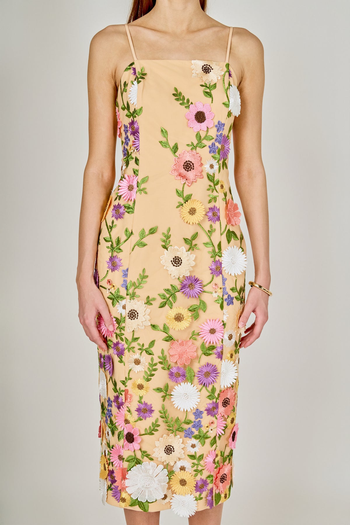 Floral Embroidered Midi Dress