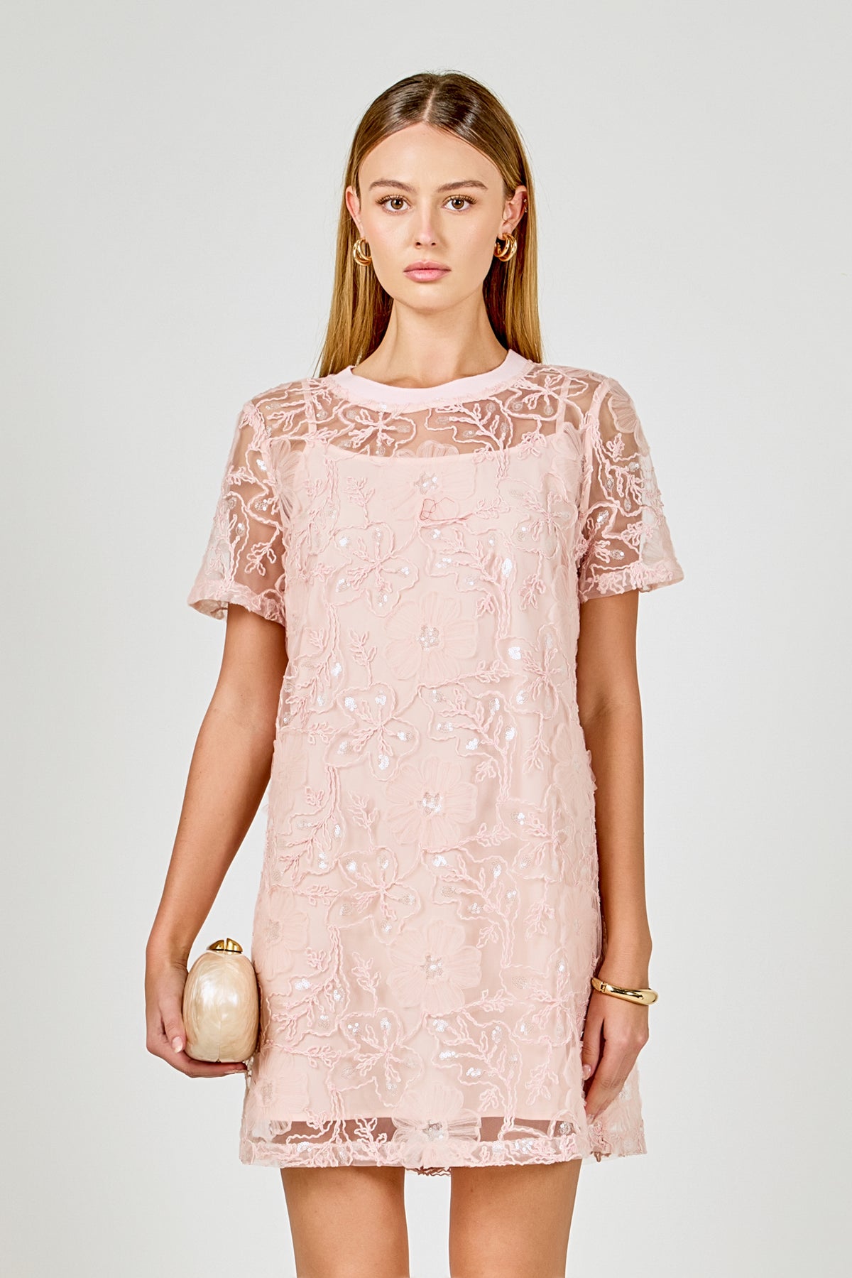 Sequins Embroidery Mesh Dress