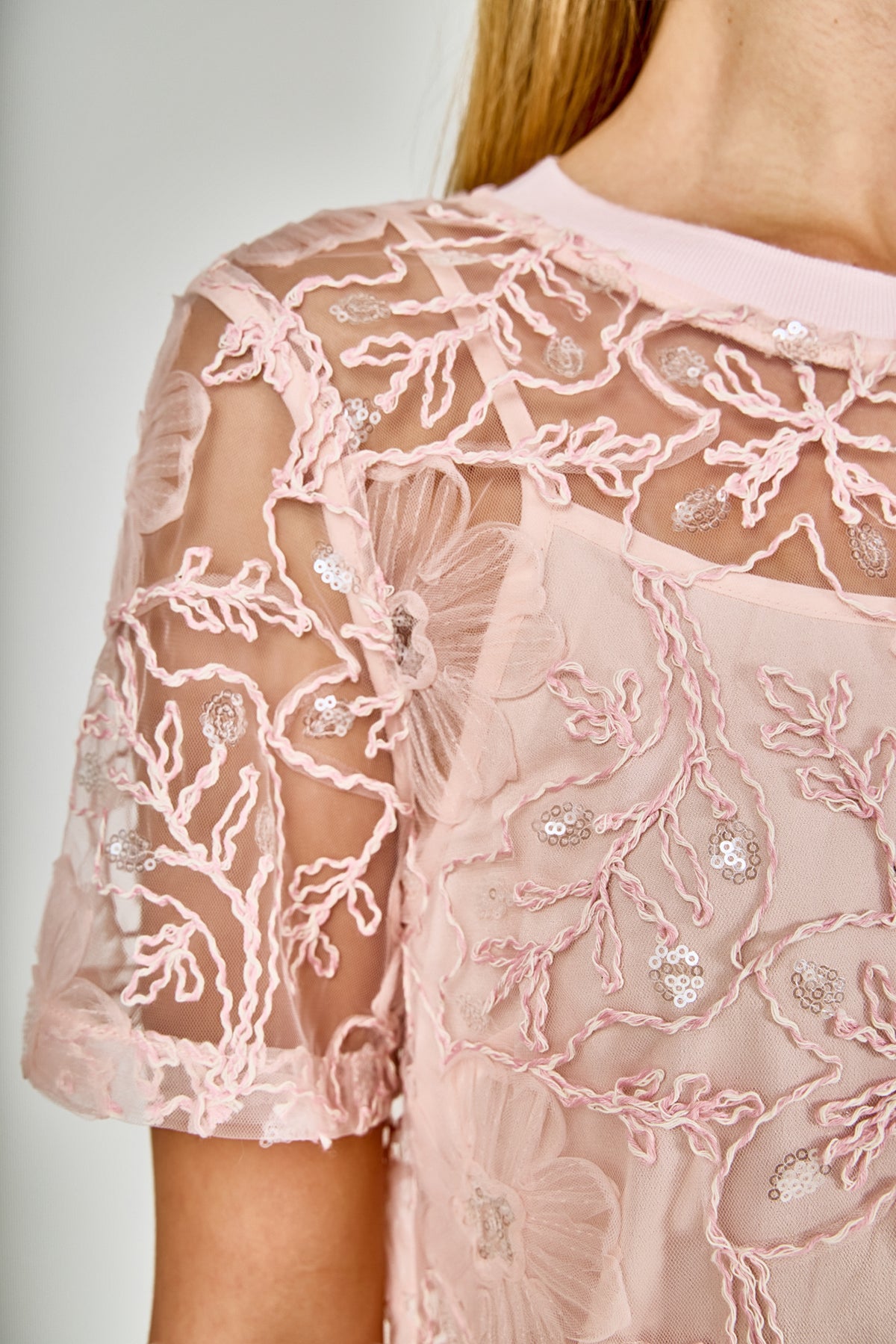 Sequins Embroidery Mesh Dress