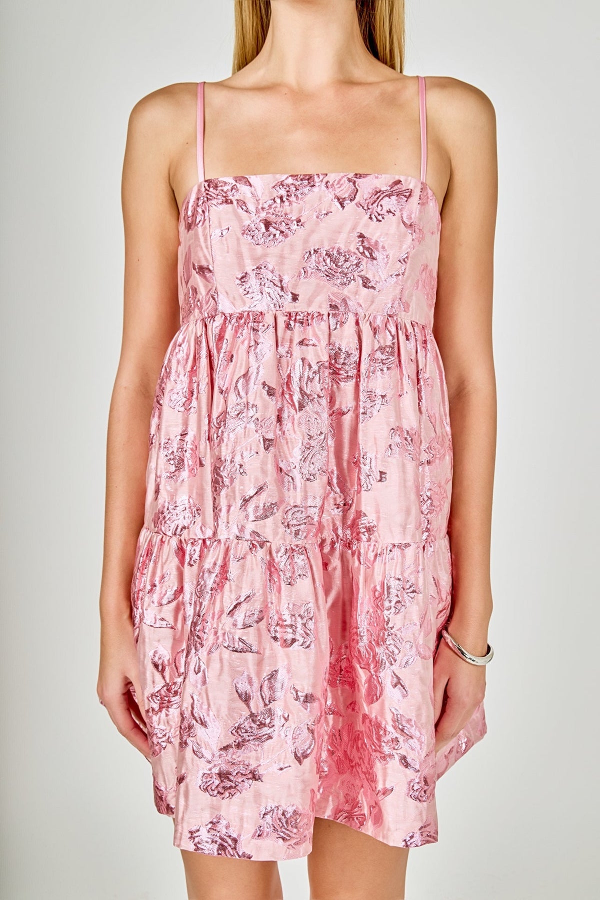 Metallic Jacquard Mini Dress