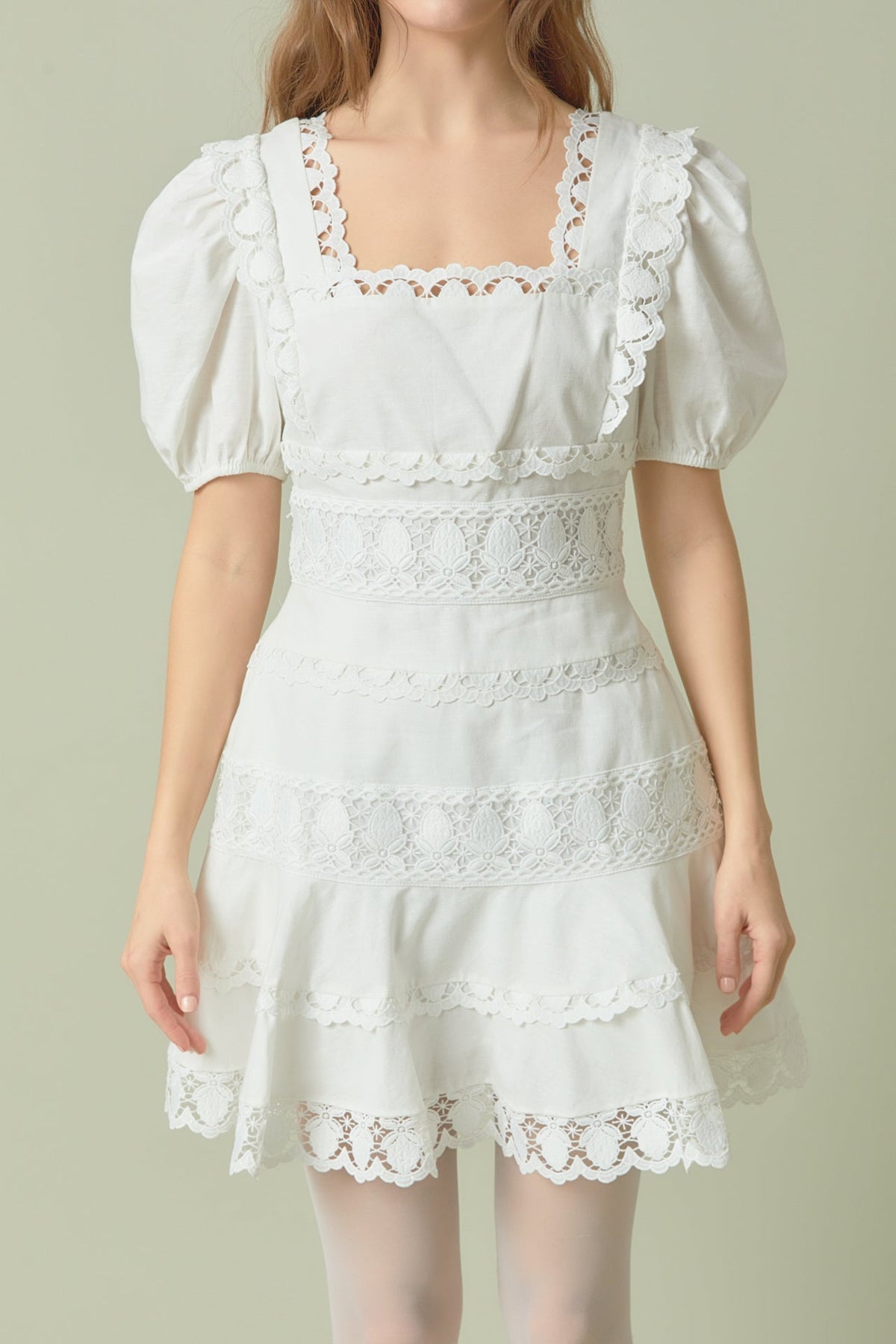 ENDLESS ROSE - Lace Fit-and-Flare Mini Dress - DRESSES available at Objectrare
