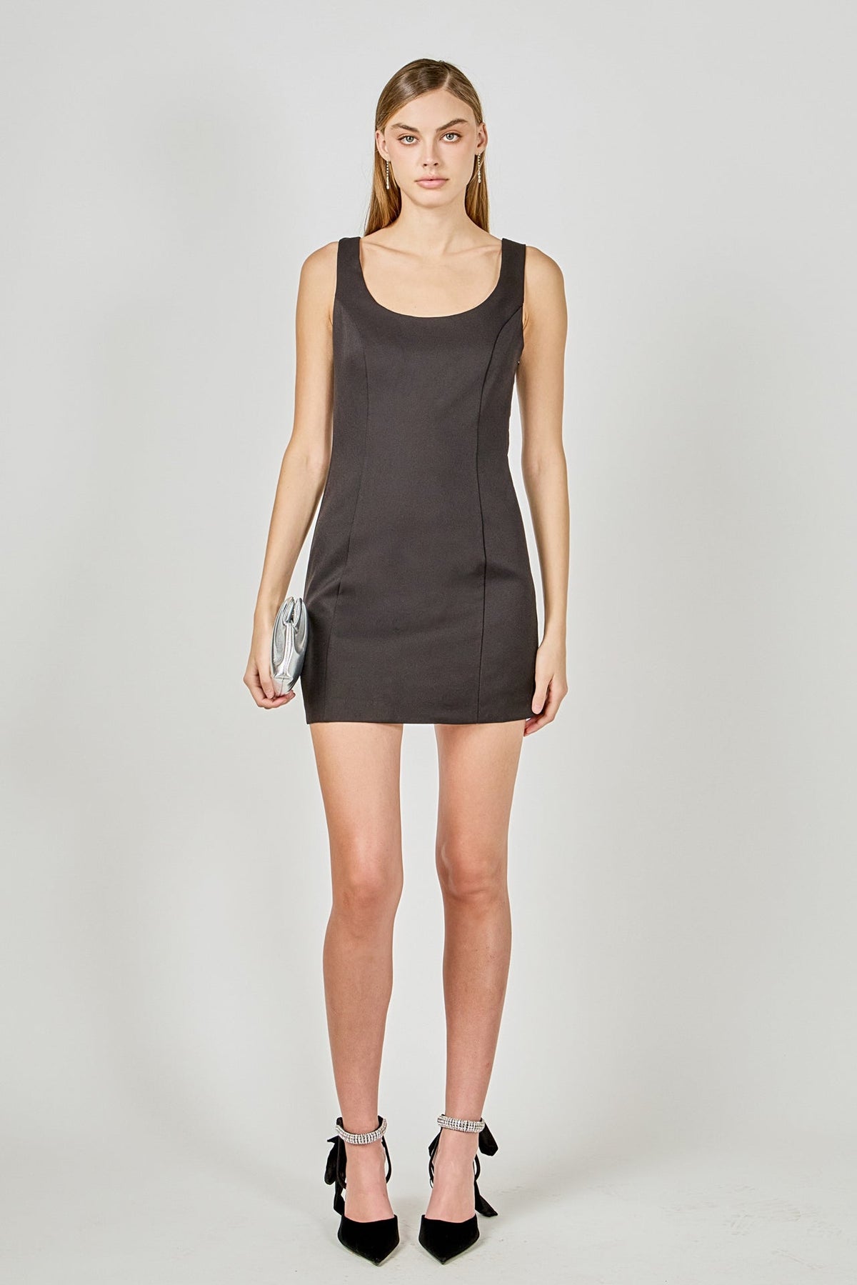 Cutout Bow Fitted Mini Dress