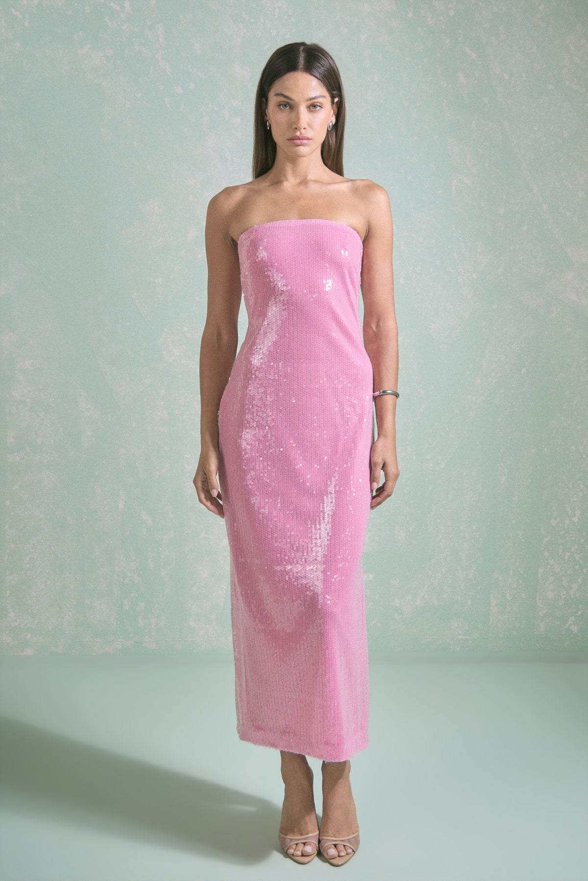 Courtney Strapless Sequins Maxi Dress