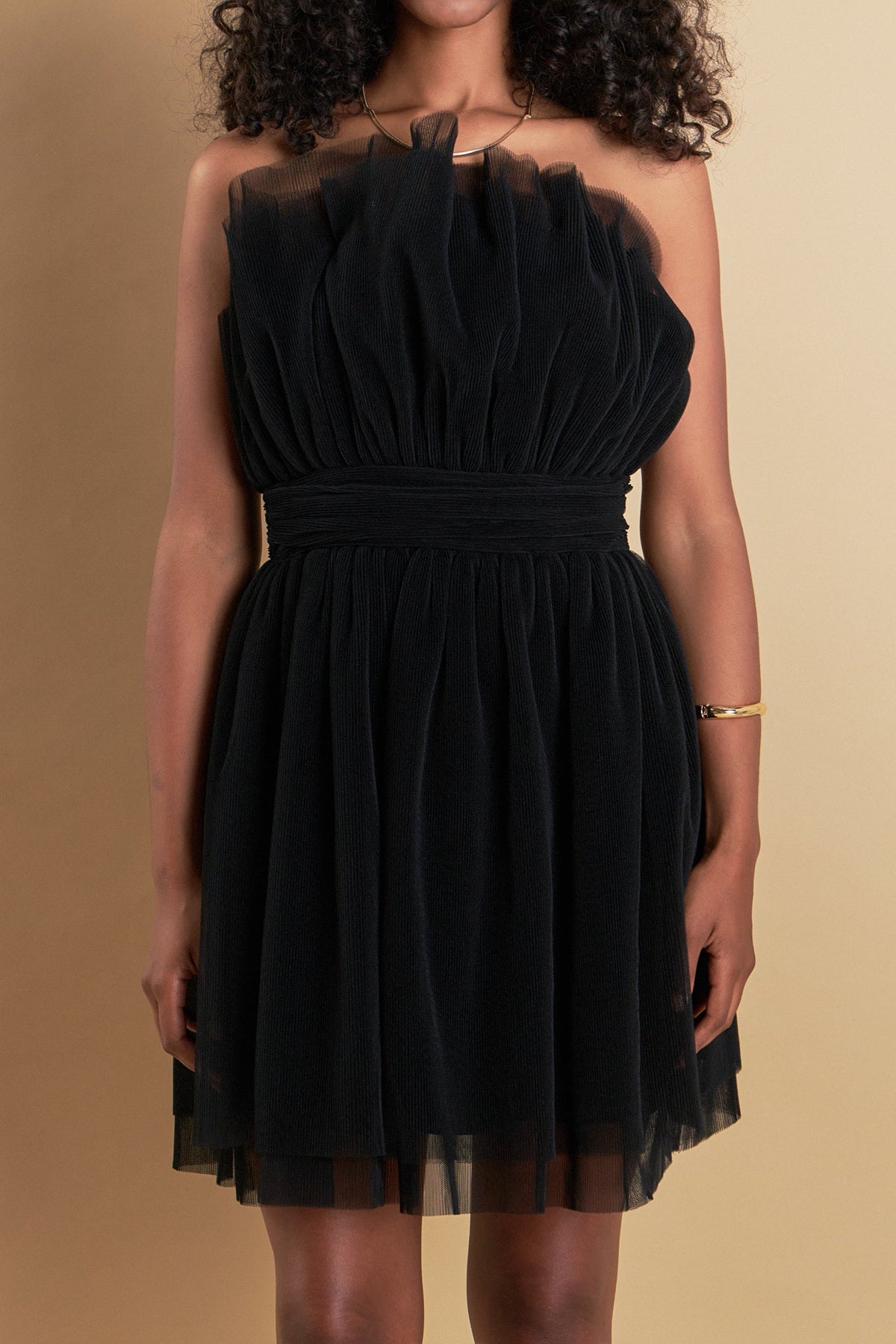 Strapless Mini Tulle Dress