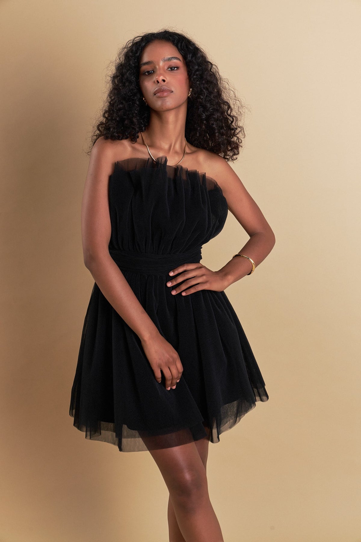 Strapless Mini Tulle Dress