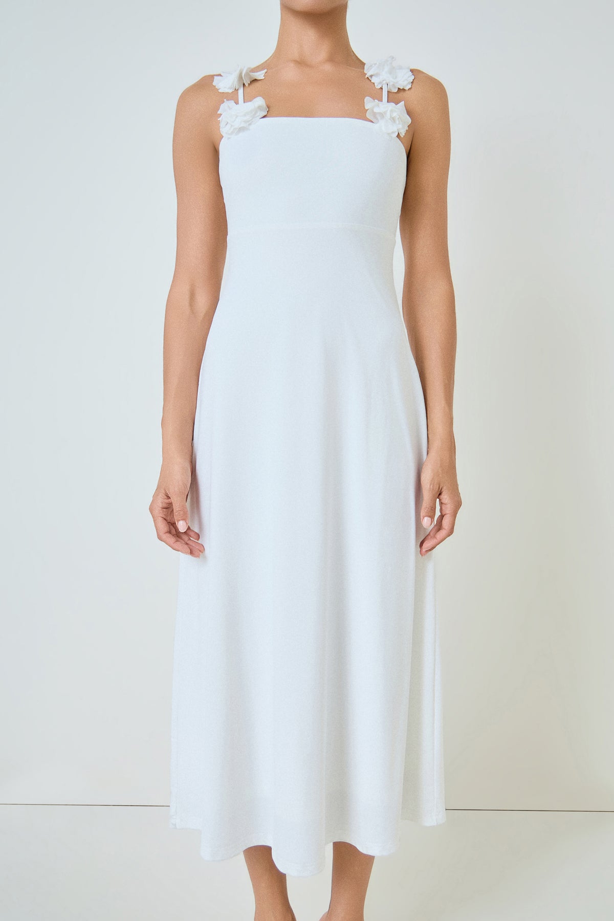 Rosette Shoulder Maxi Dress