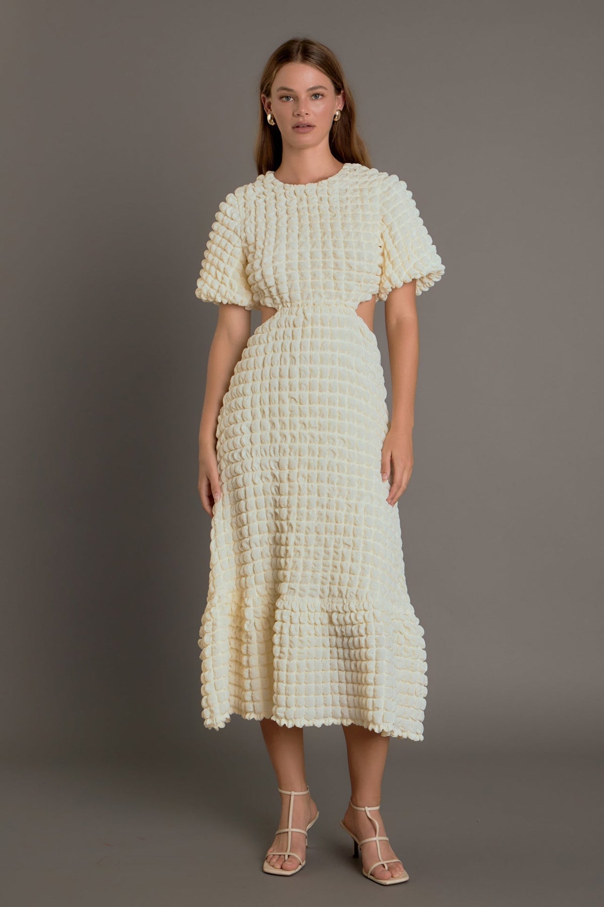 ENDLESS ROSE - Textured Midi Dress - DRESSES available at Objectrare