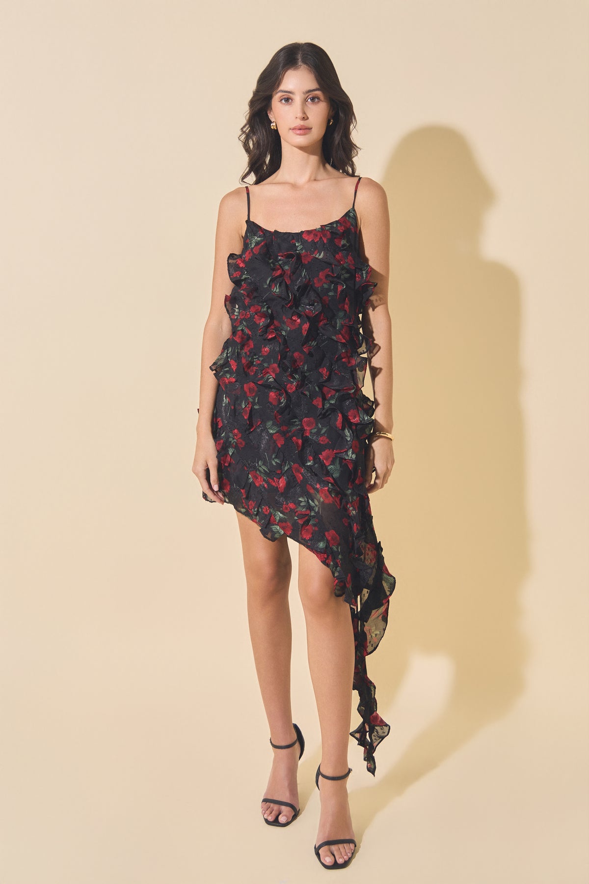 Print Ruffled Maxi Dress