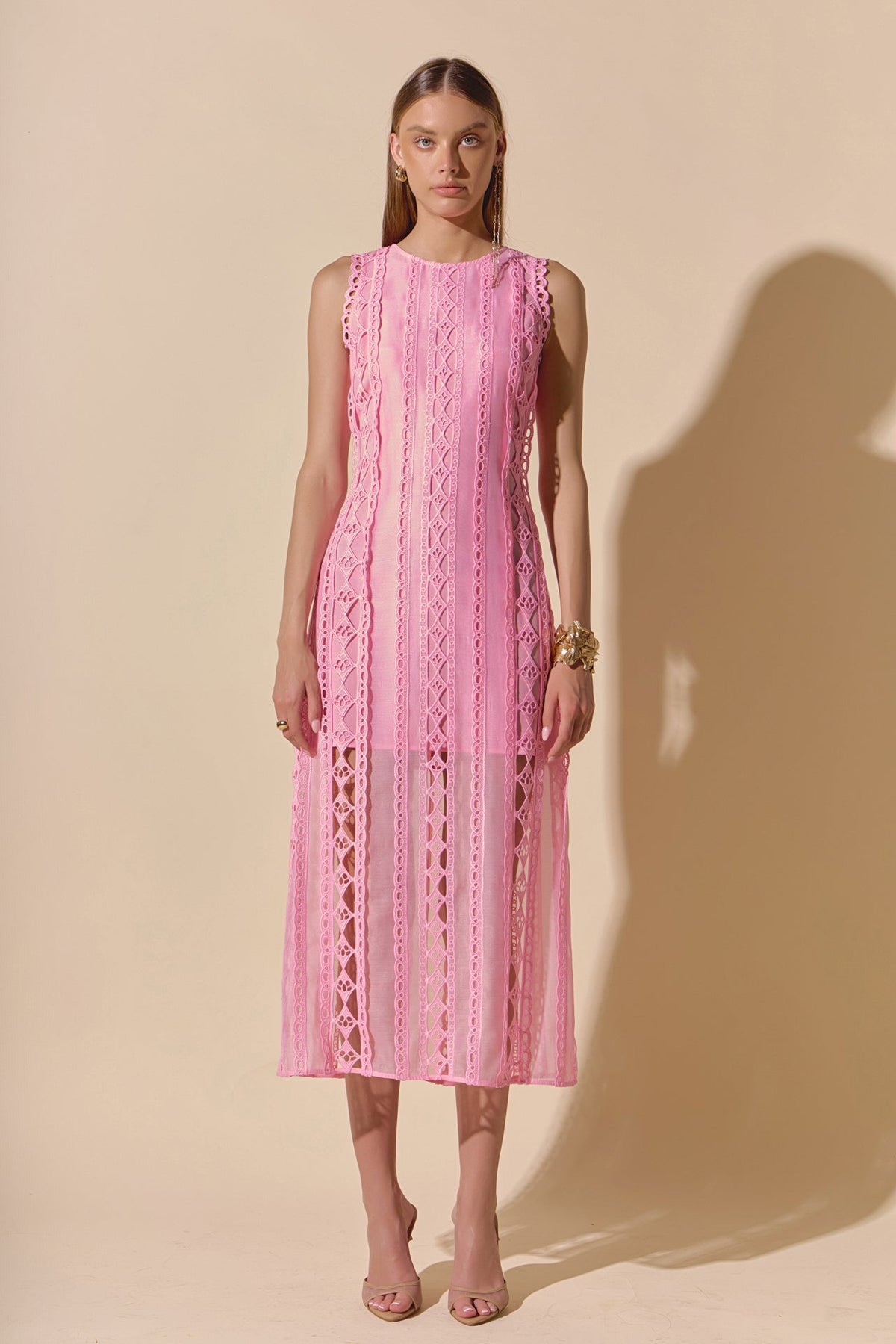 Lace Tiered Midi Dress