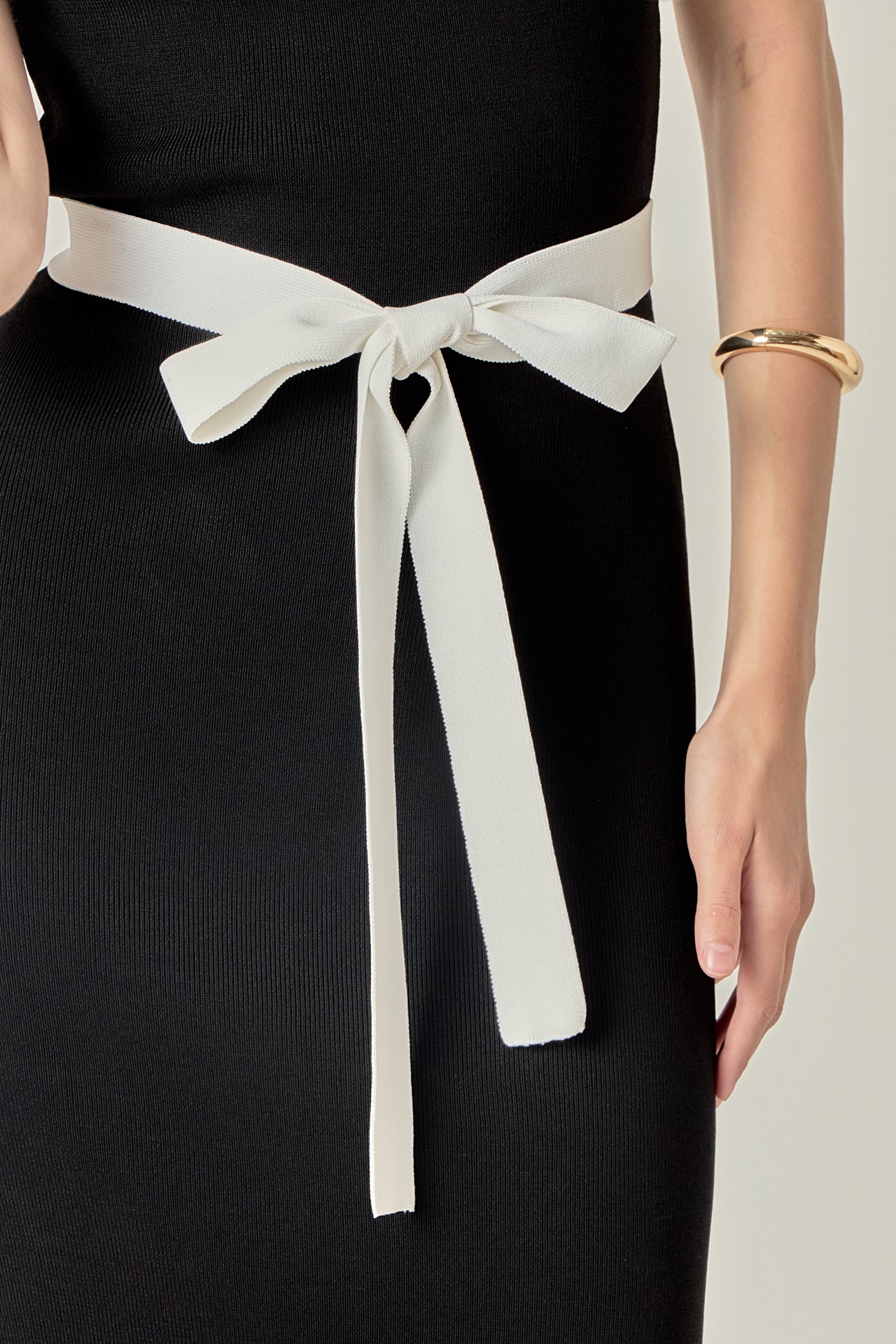 Square Neck Knit Midi Dress