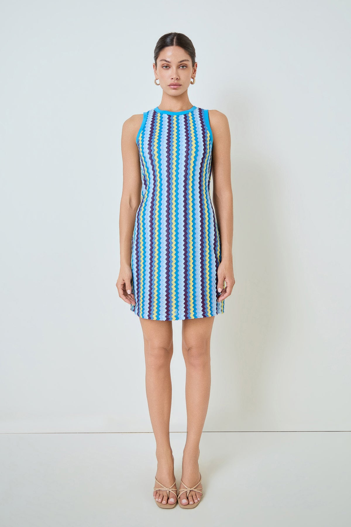Zigzag Knit Mini Dress