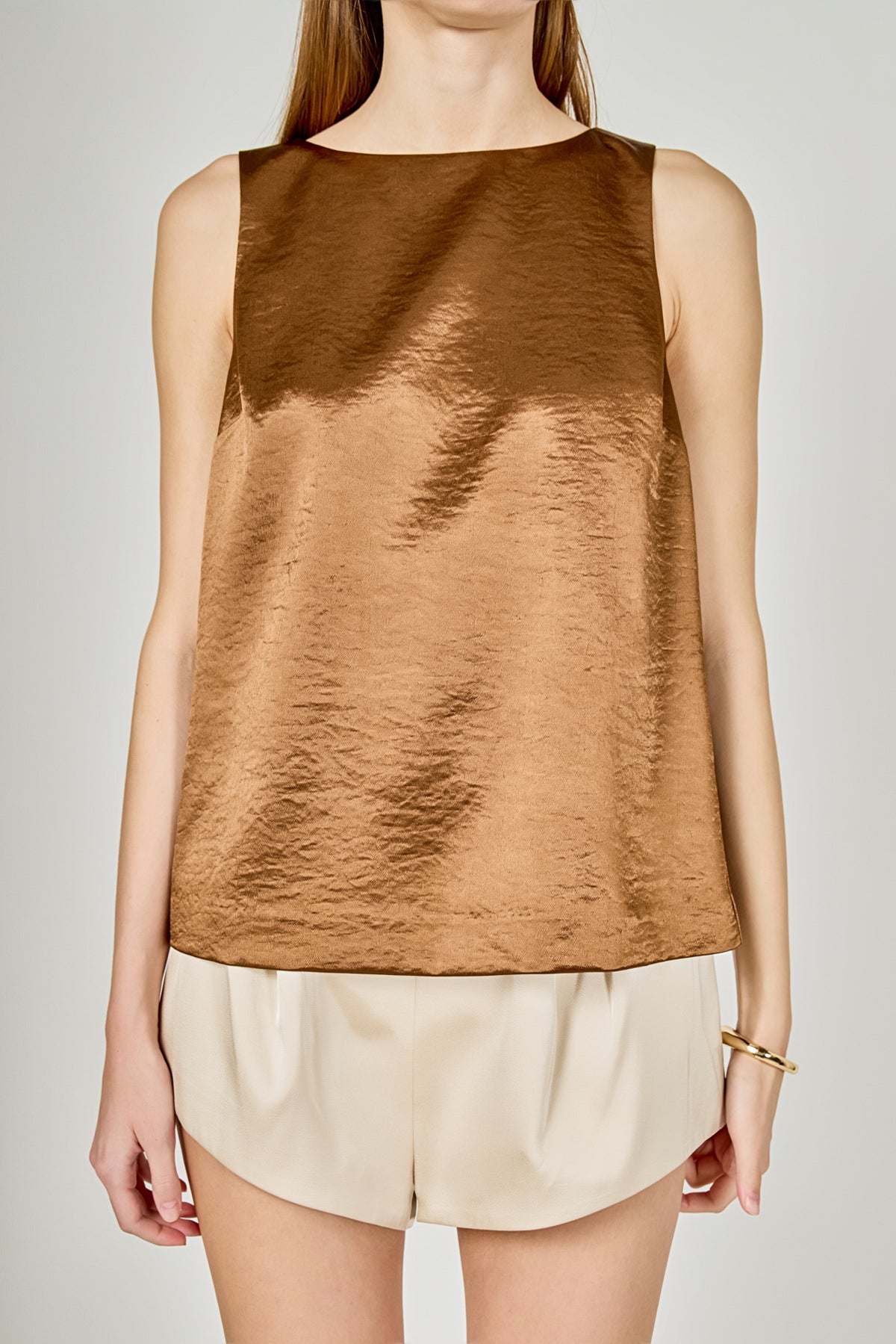 Satin Velvet Square Neck Long Top