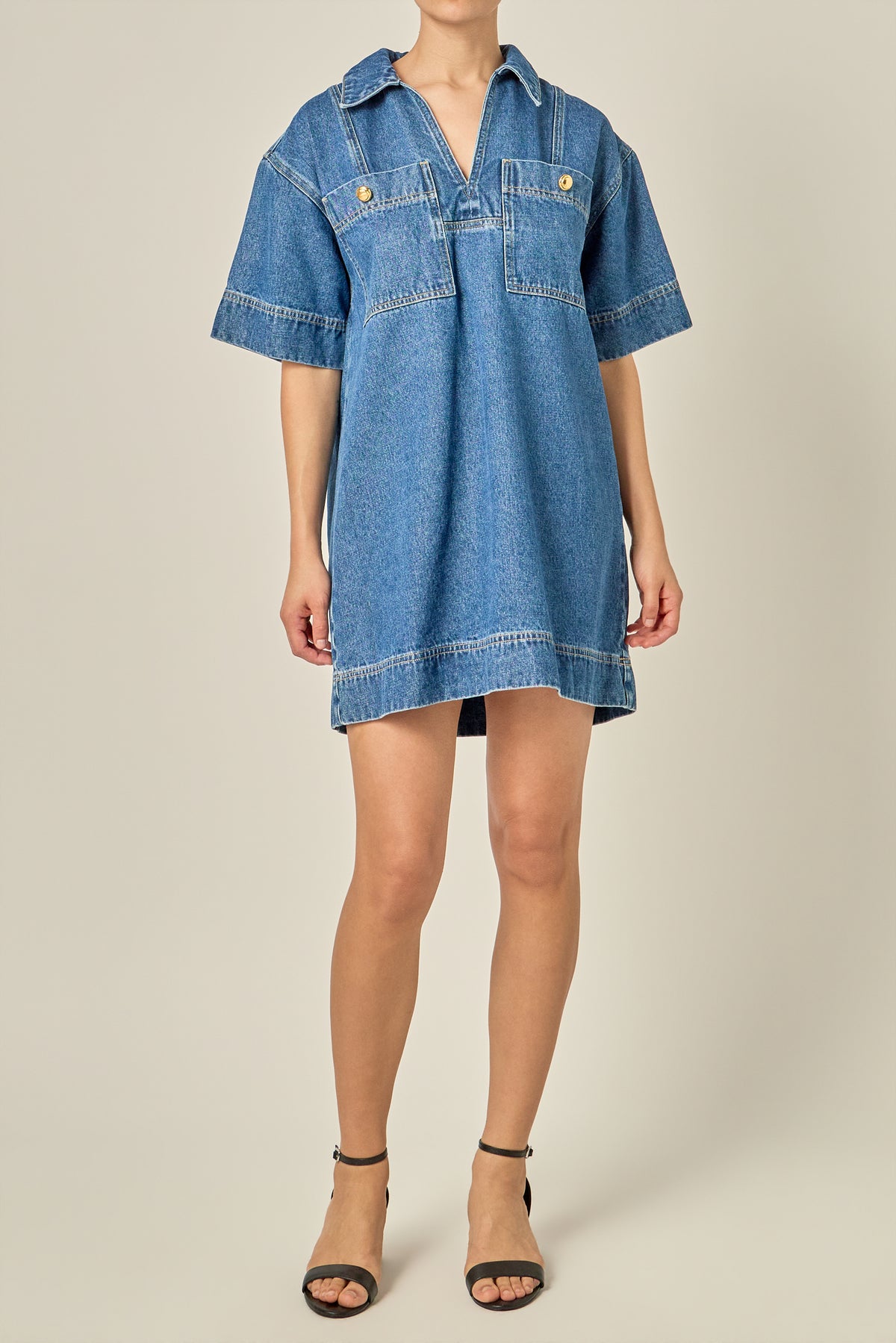 Denim Shift Mini Dress