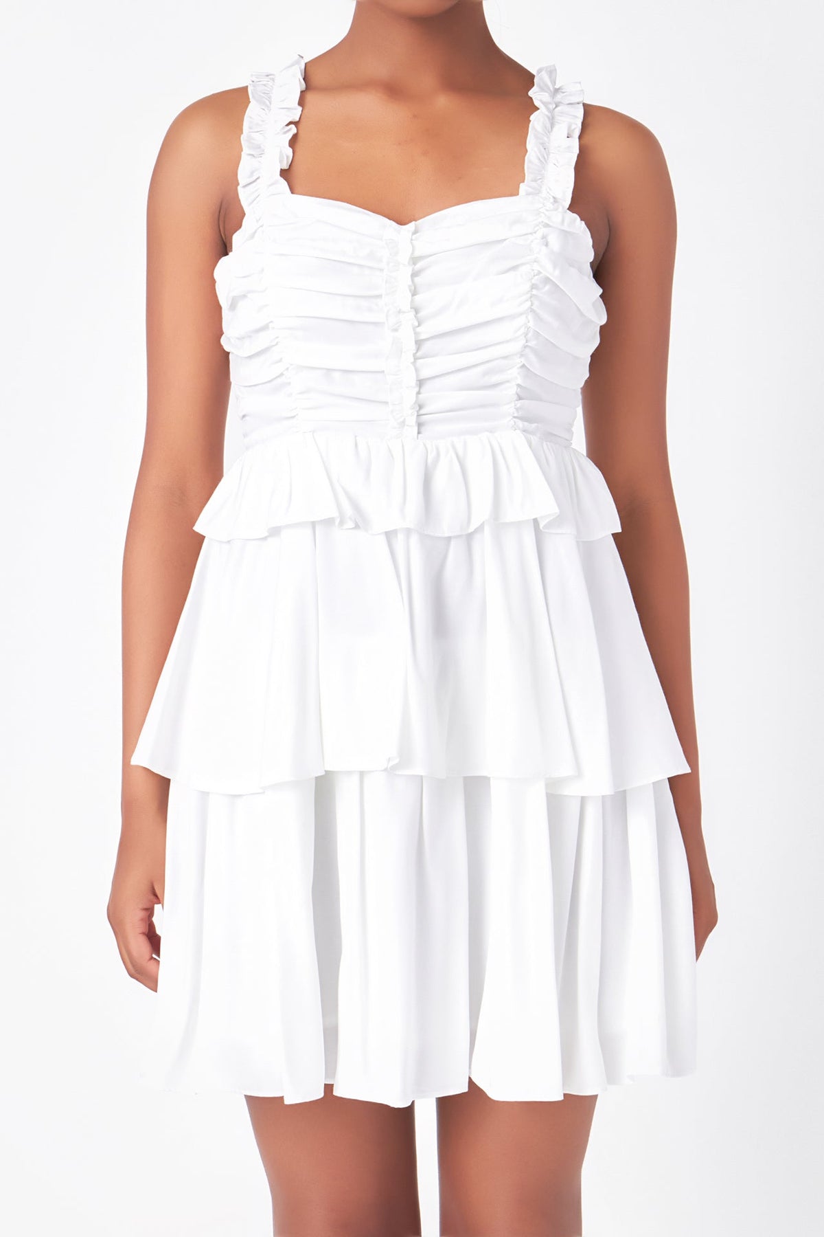 ENDLESS ROSE - Corset Ruched Tiered Mini - DRESSES available at Objectrare