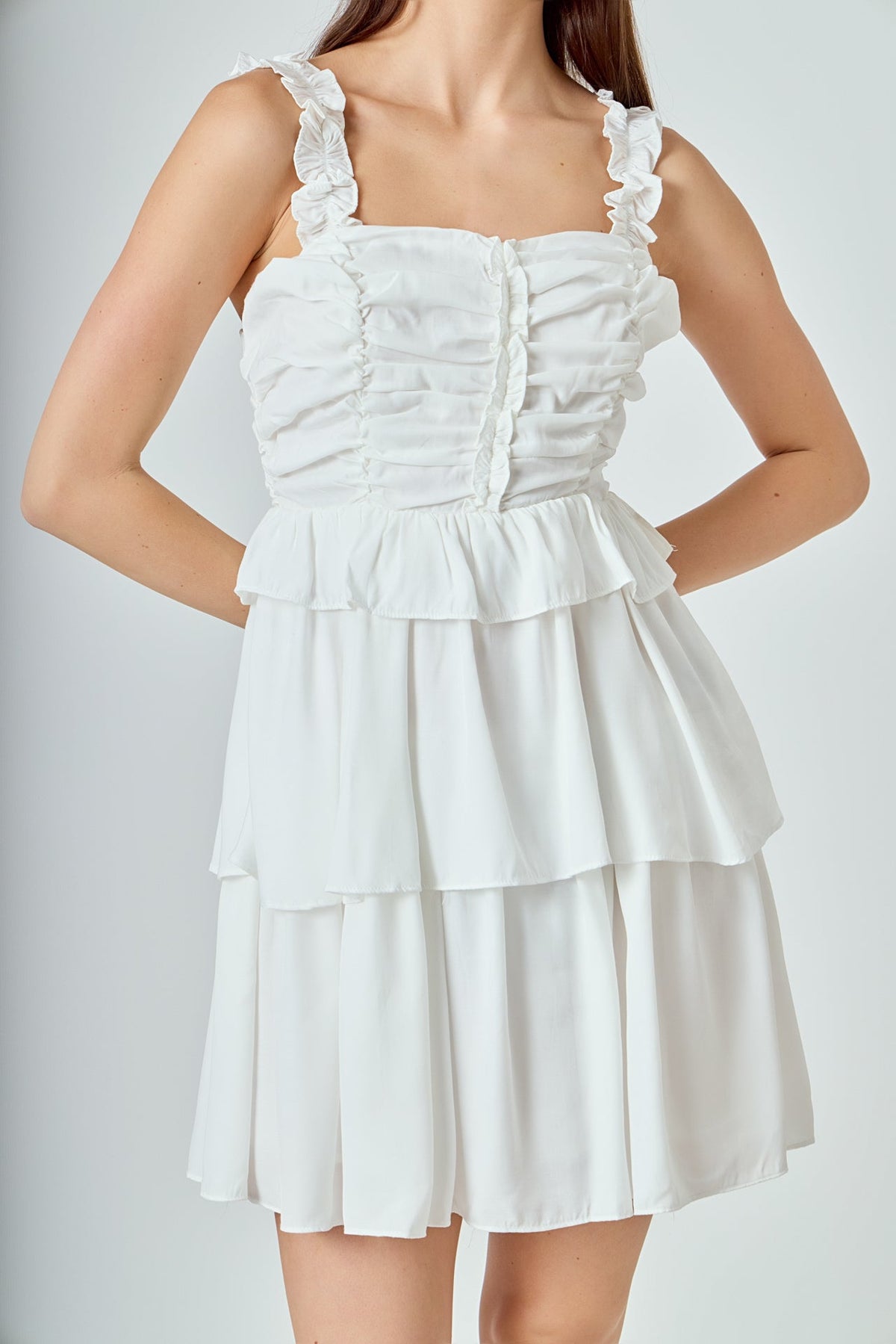Corset Ruched Tiered Mini
