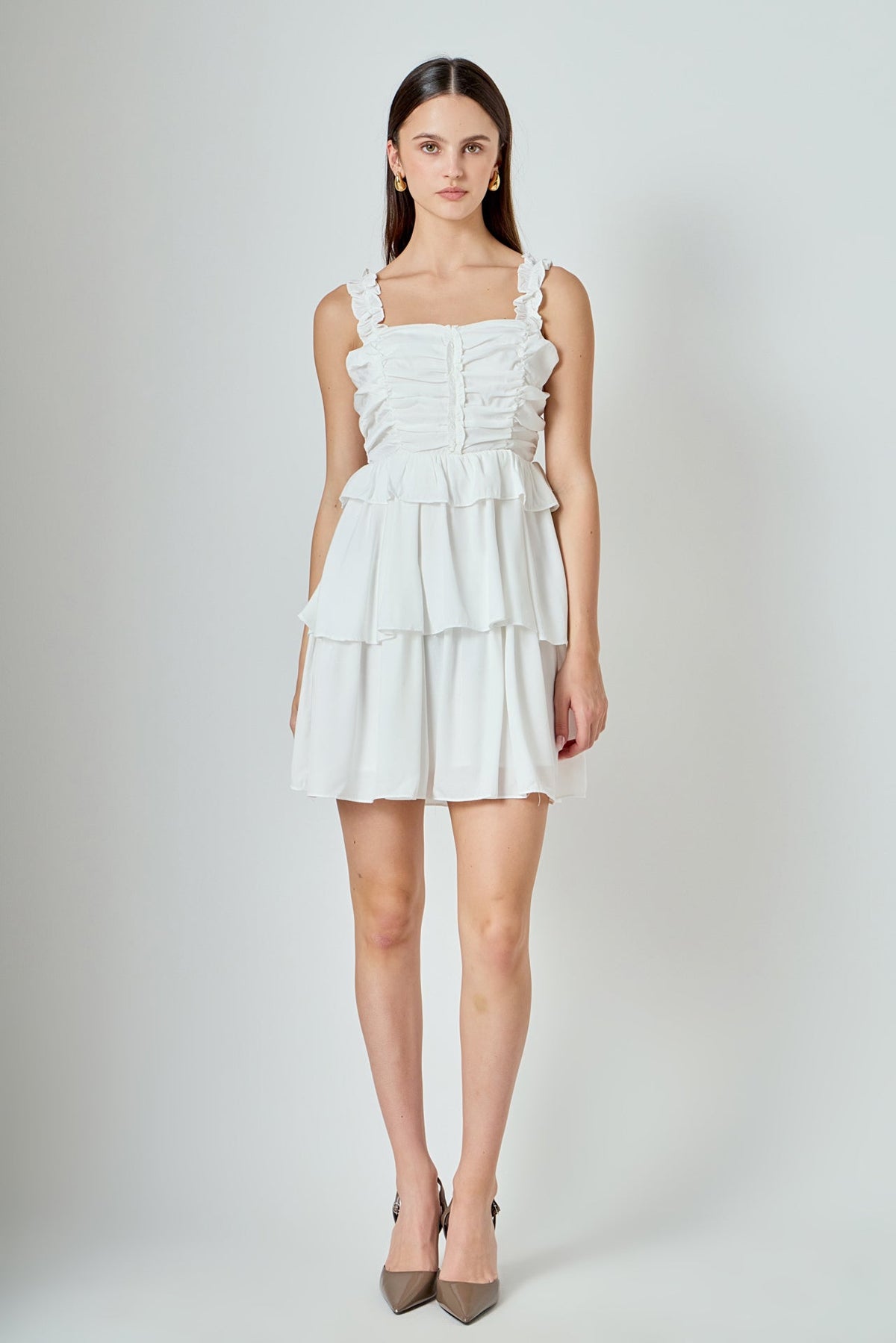 Corset Ruched Tiered Mini