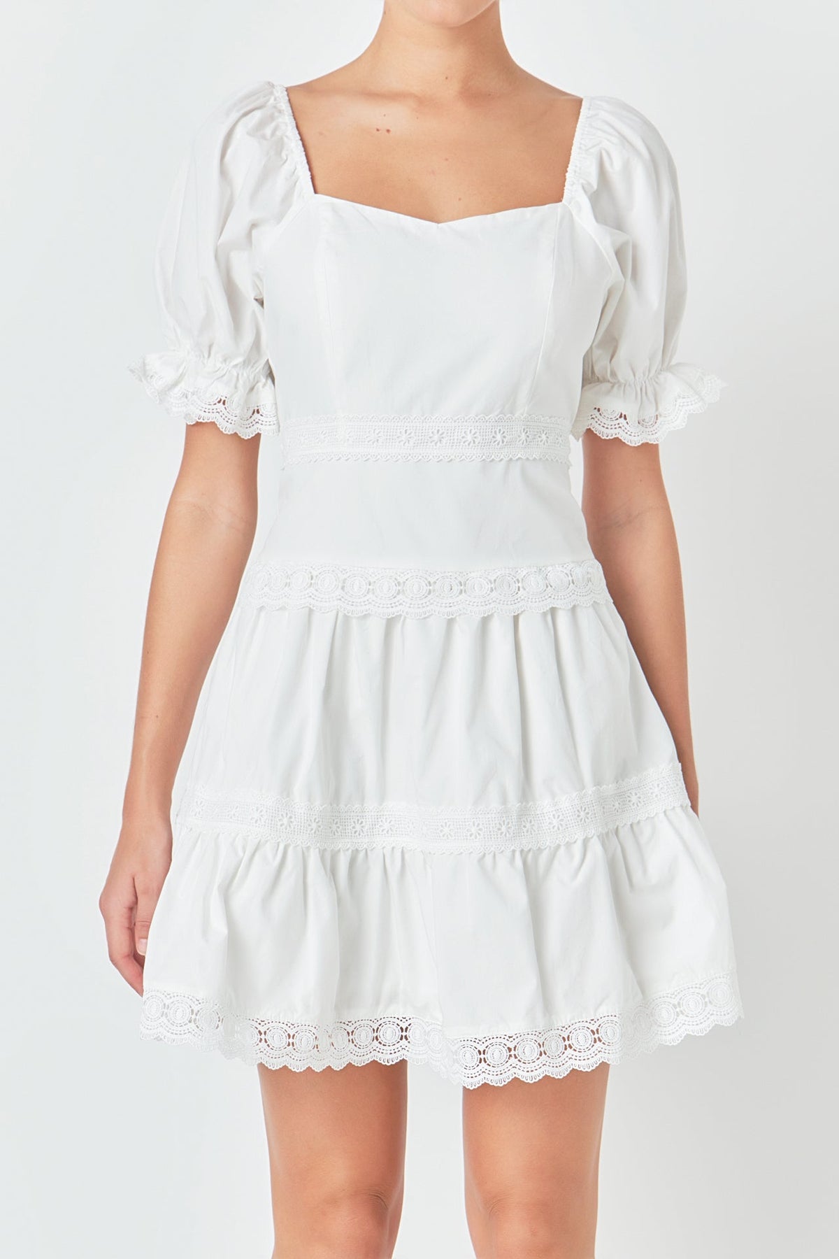 Sweetheart Lace Combo Puff Mini