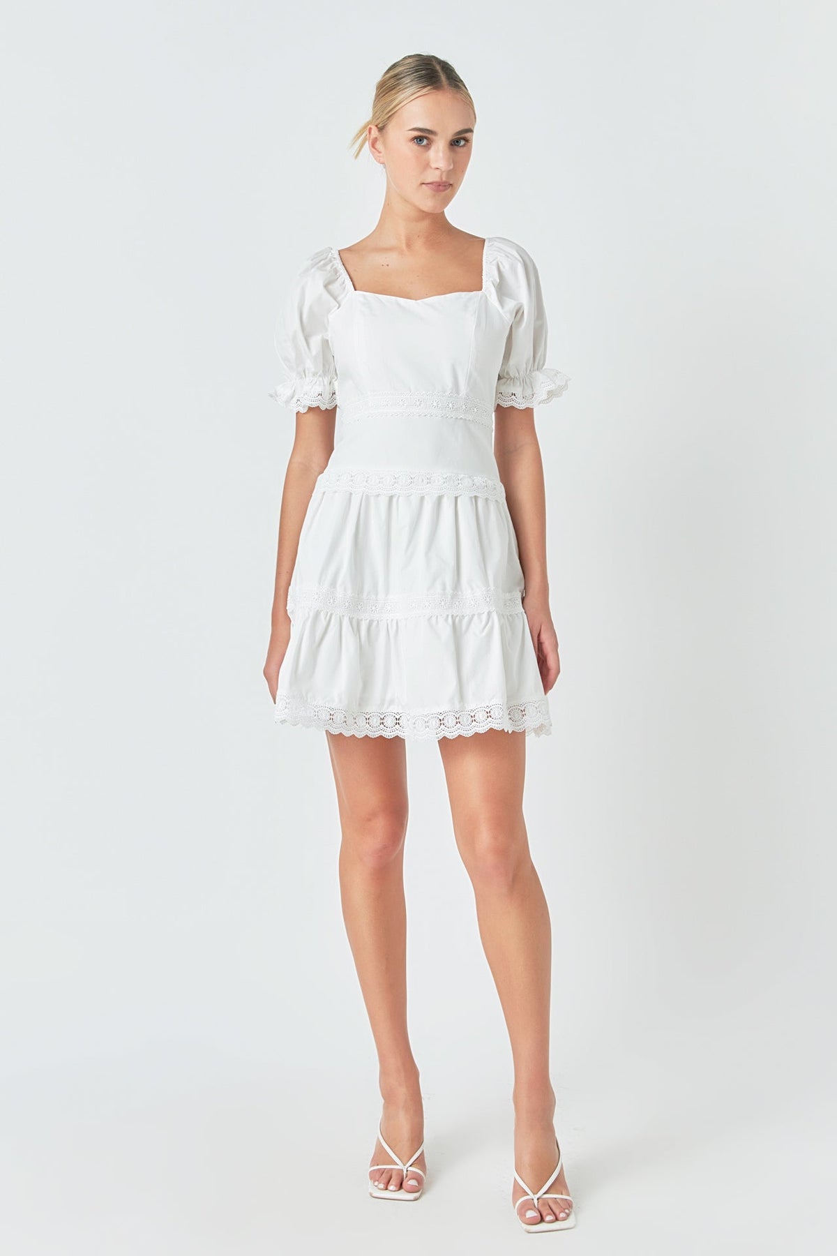 Sweetheart Lace Combo Puff Mini
