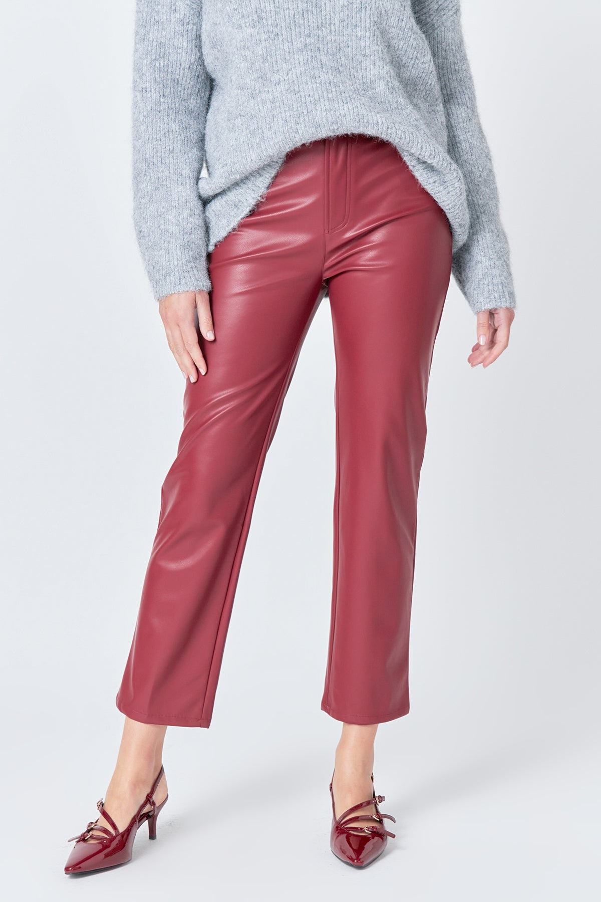 High-Waisted Faux Leather Pants