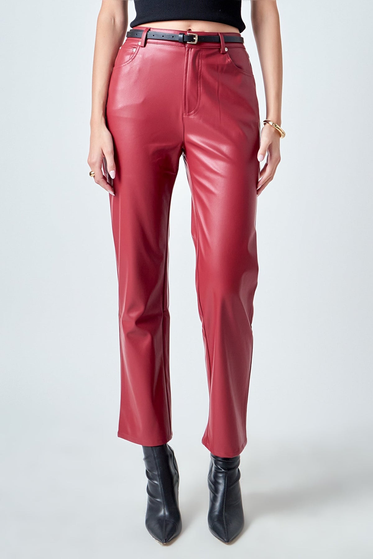 High-Waisted Faux Leather Pants