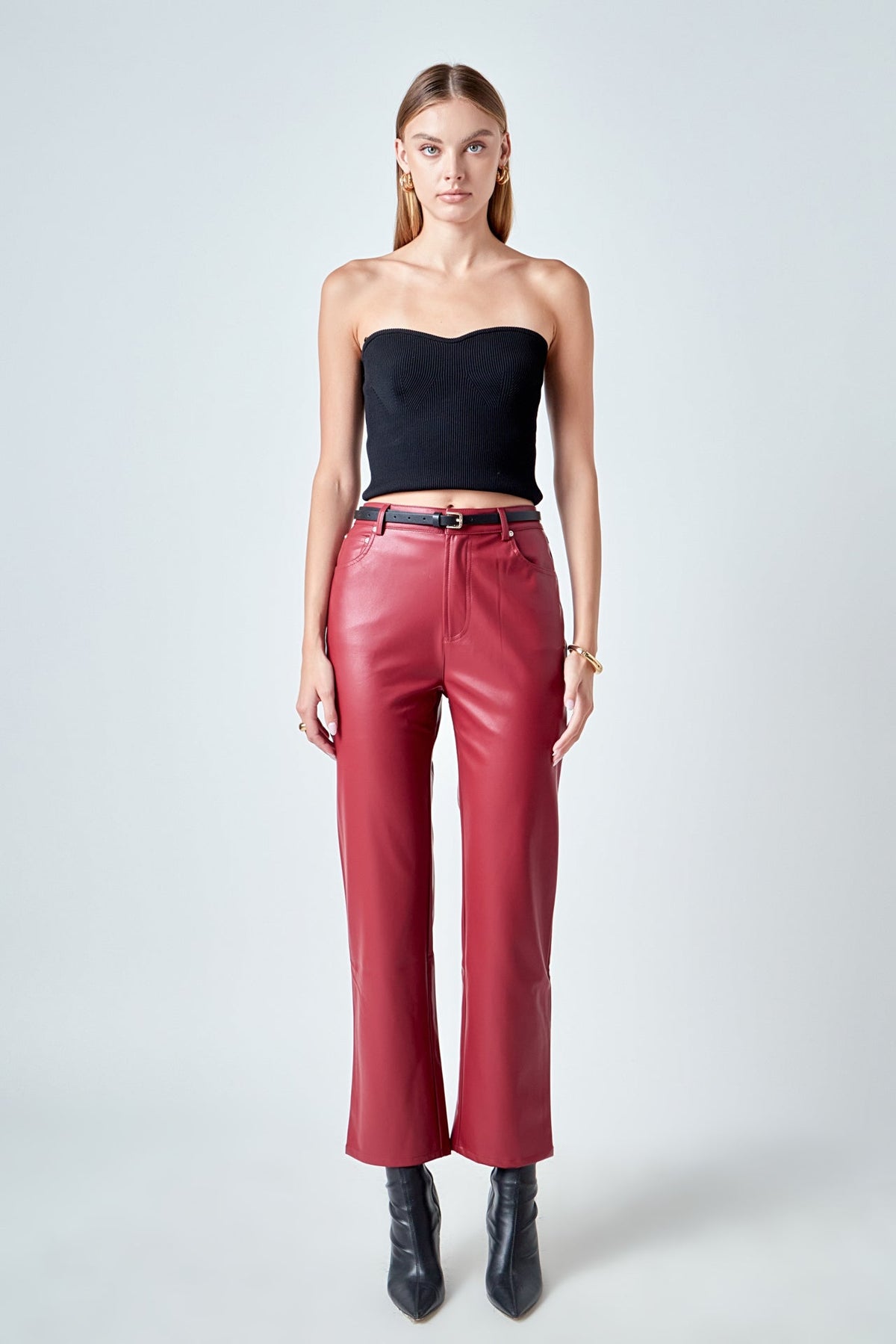 High-Waisted Faux Leather Pants