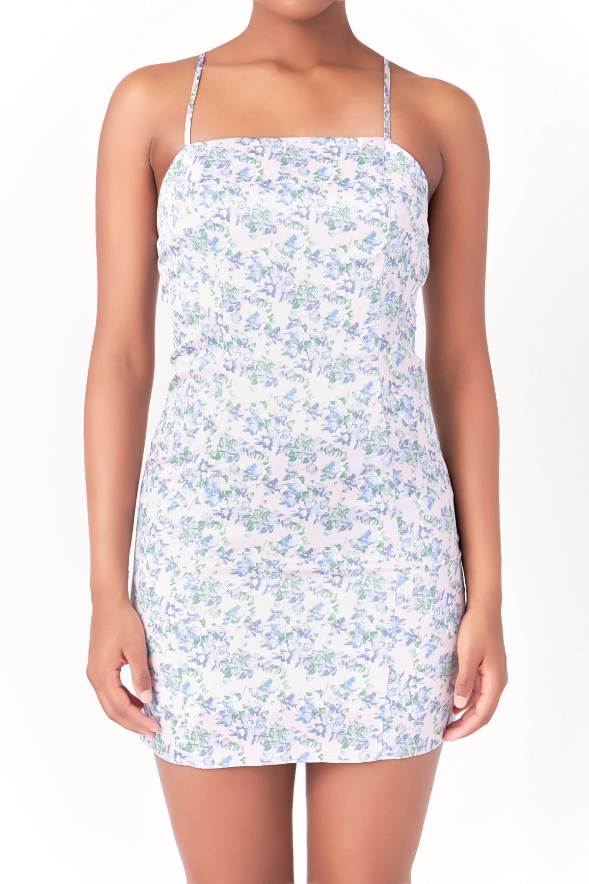 Floral Satin Mini Dress