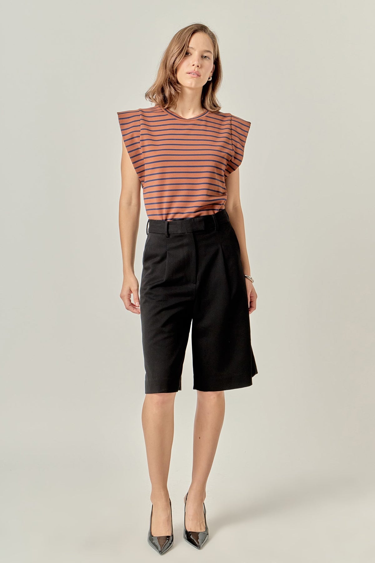 Stripe Sleeveless T-shirt
