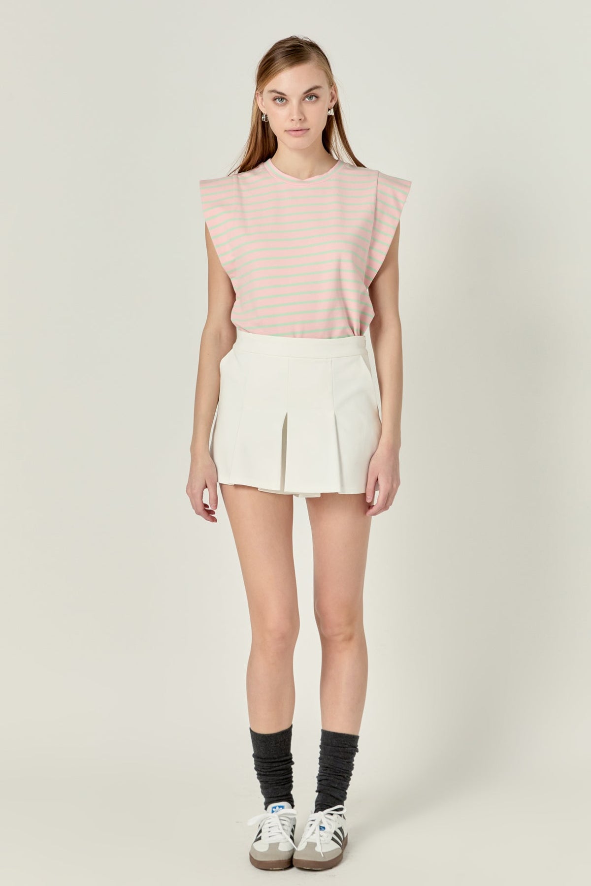 Stripe Sleeveless T-shirt
