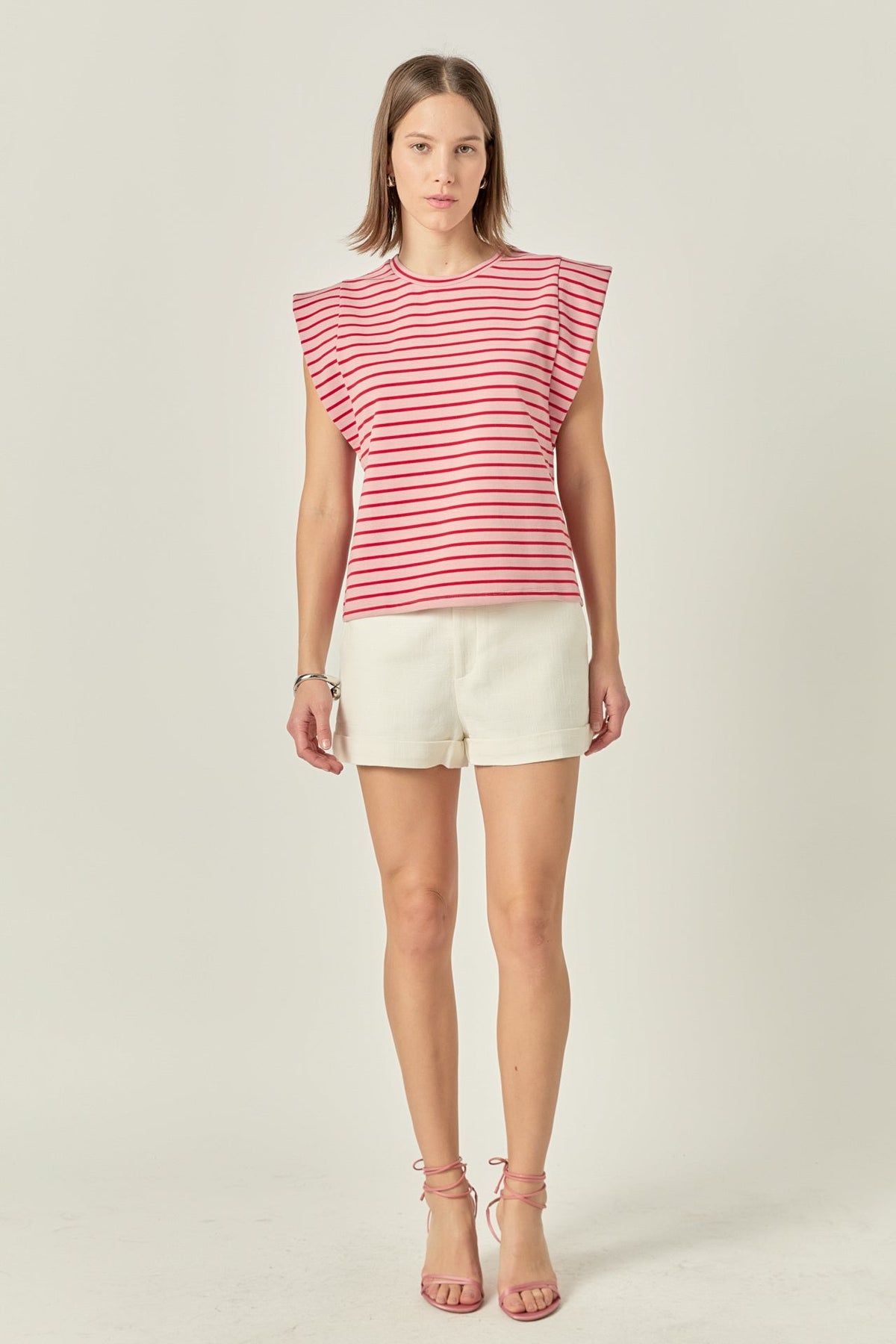 Stripe Sleeveless T-shirt