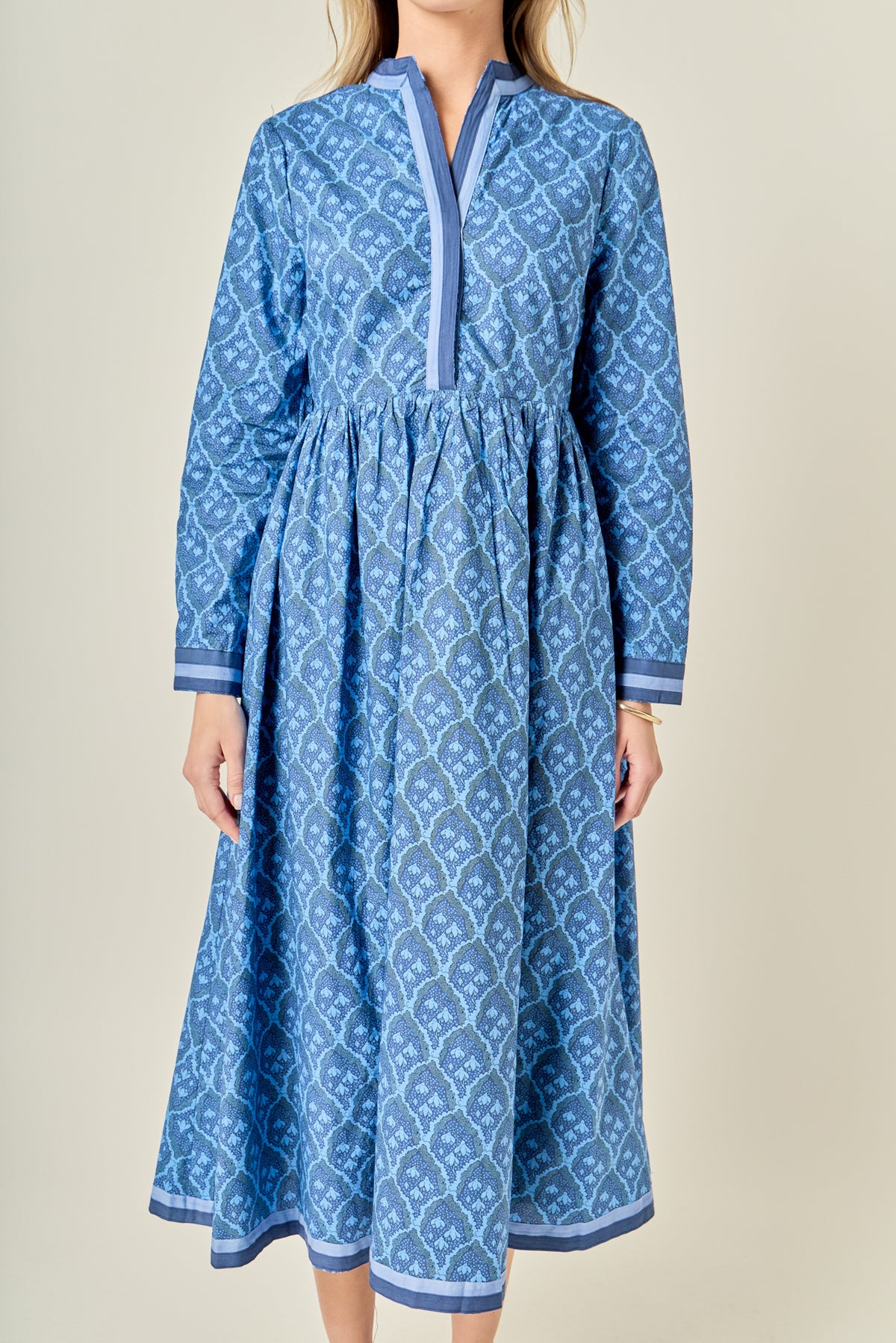 Stripe Trim Maxi Dress