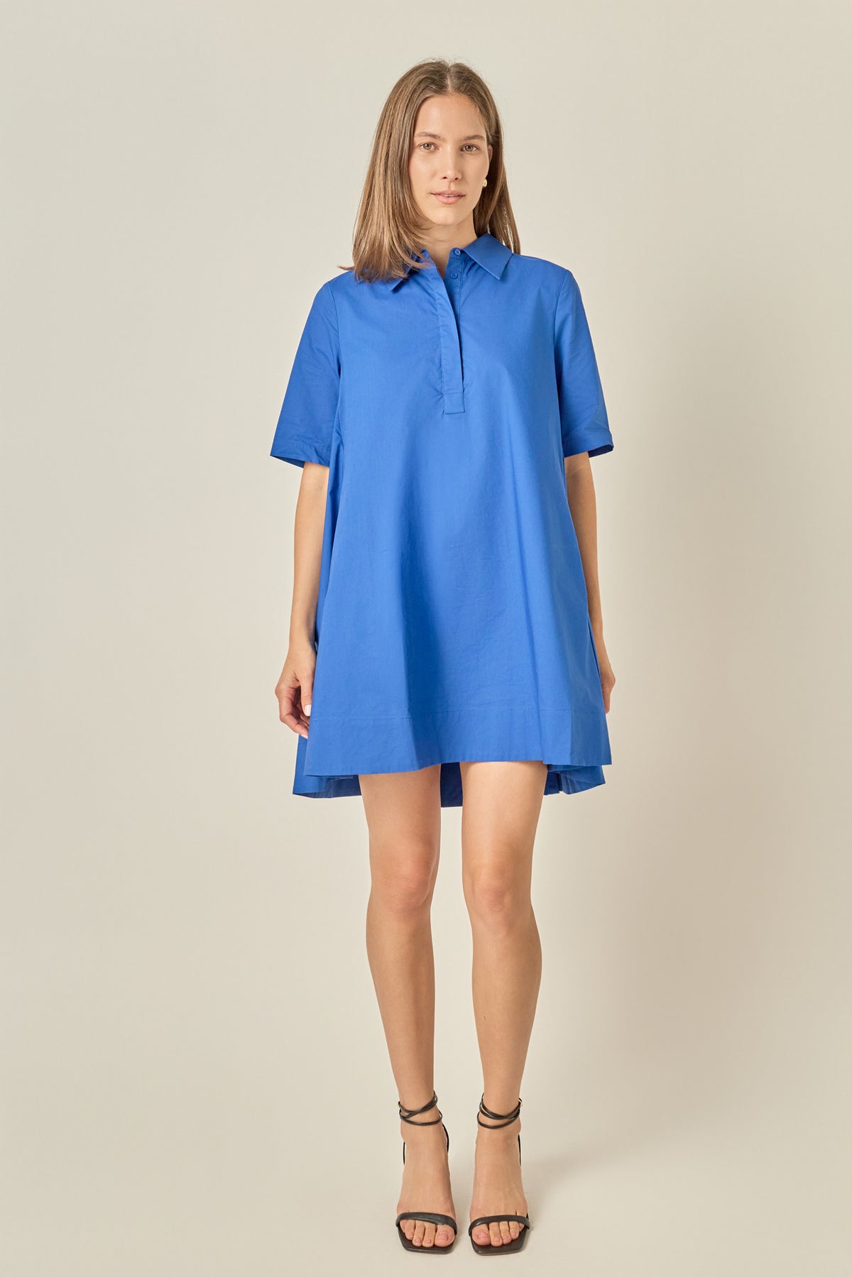 A-Line Short Sleeve Shirt Dress