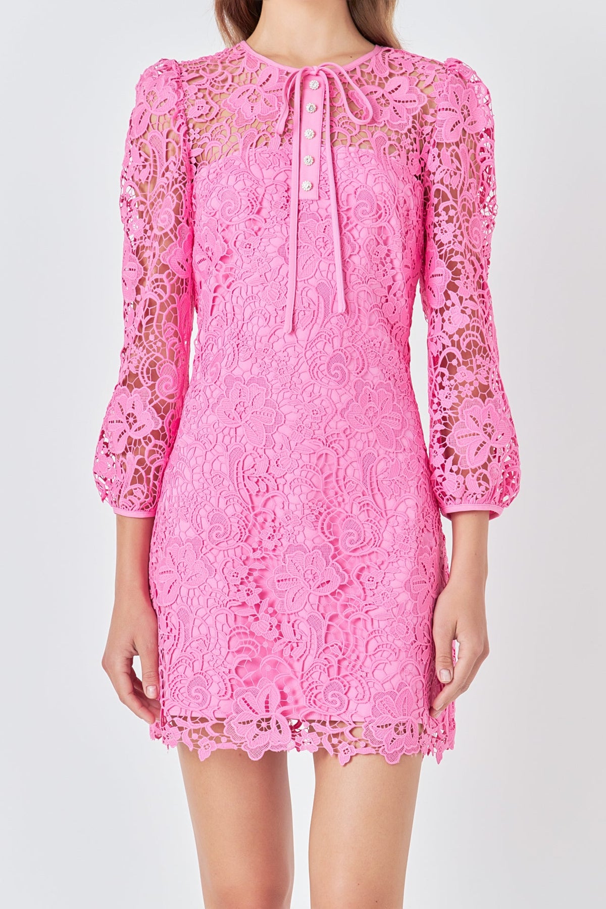 ENDLESS ROSE - Lace Mini Dress - DRESSES available at Objectrare