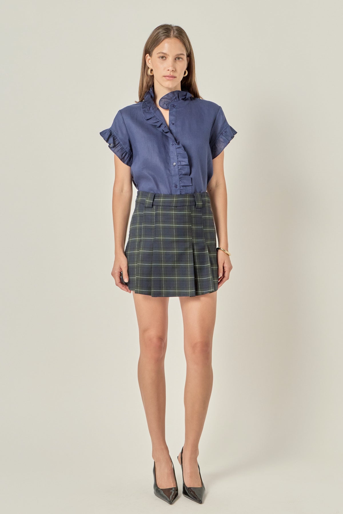 Linen Ruffle Shirt