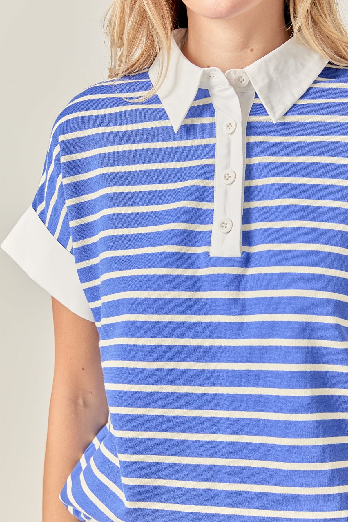 Classic Striped Polo Sweatshirt