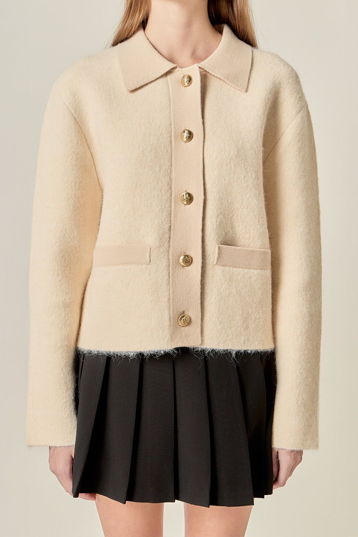 Contrast Placket Cardigan