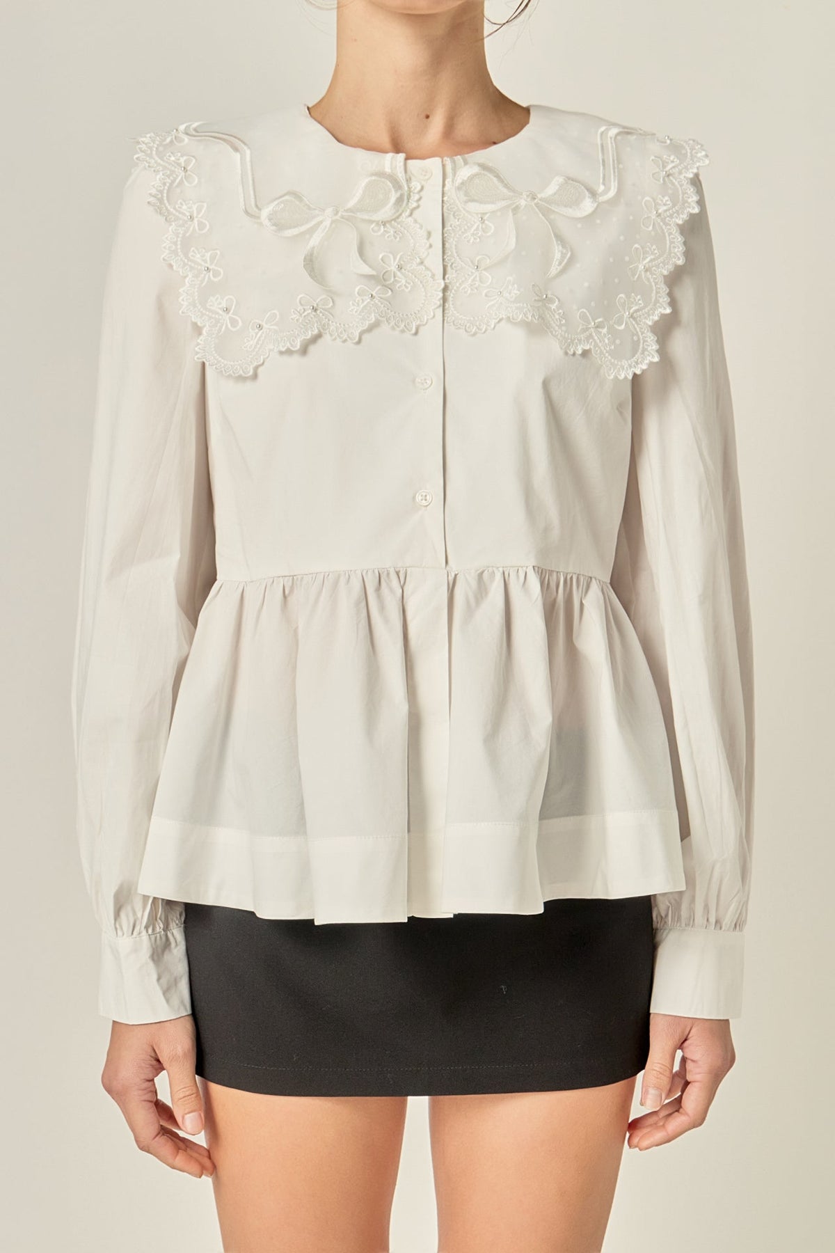Bow Detail Poplin Blouse