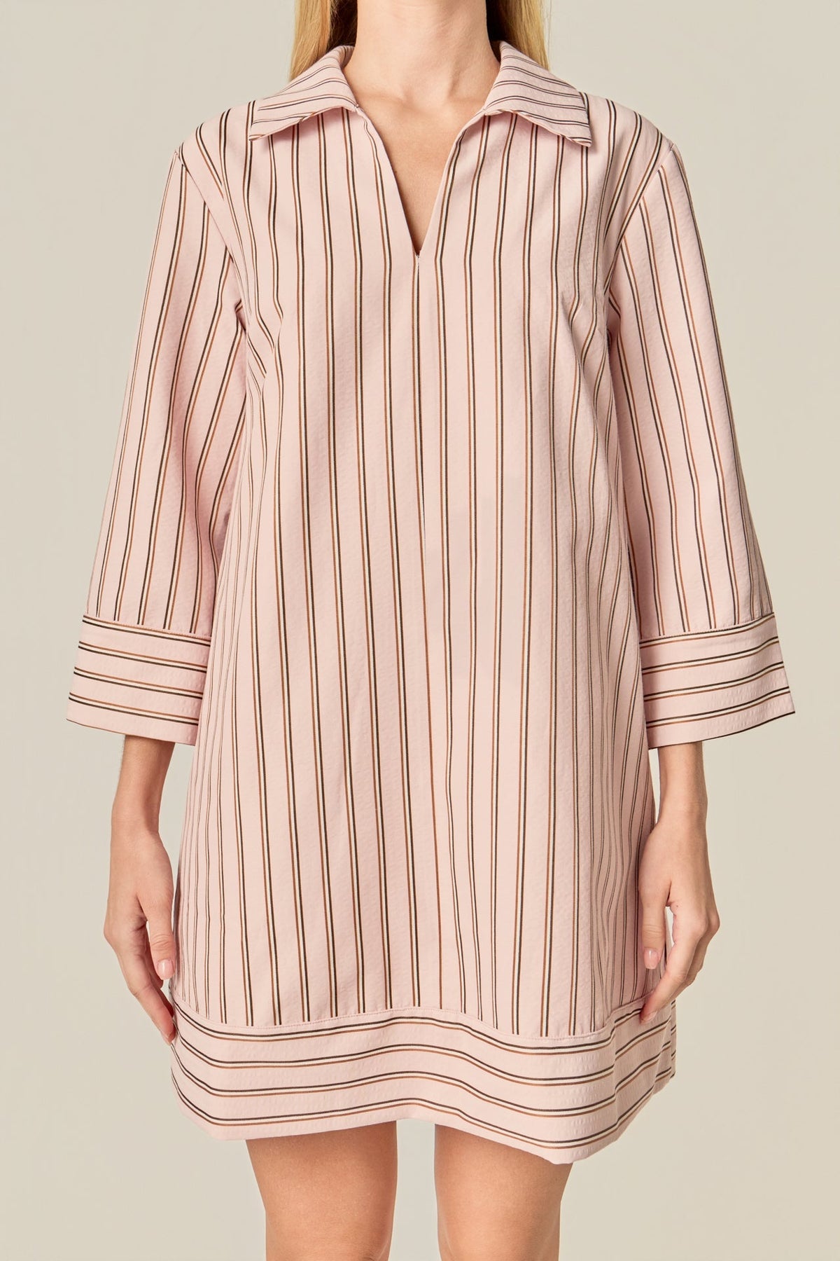 Stripe Collared Mini Dress