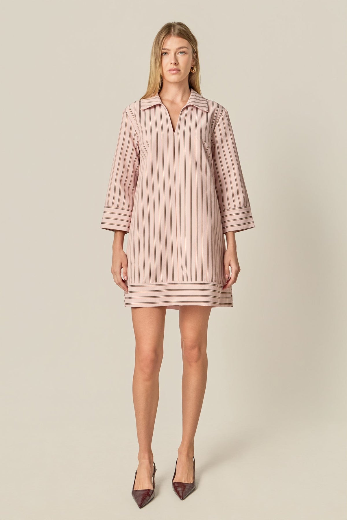 Stripe Collared Mini Dress