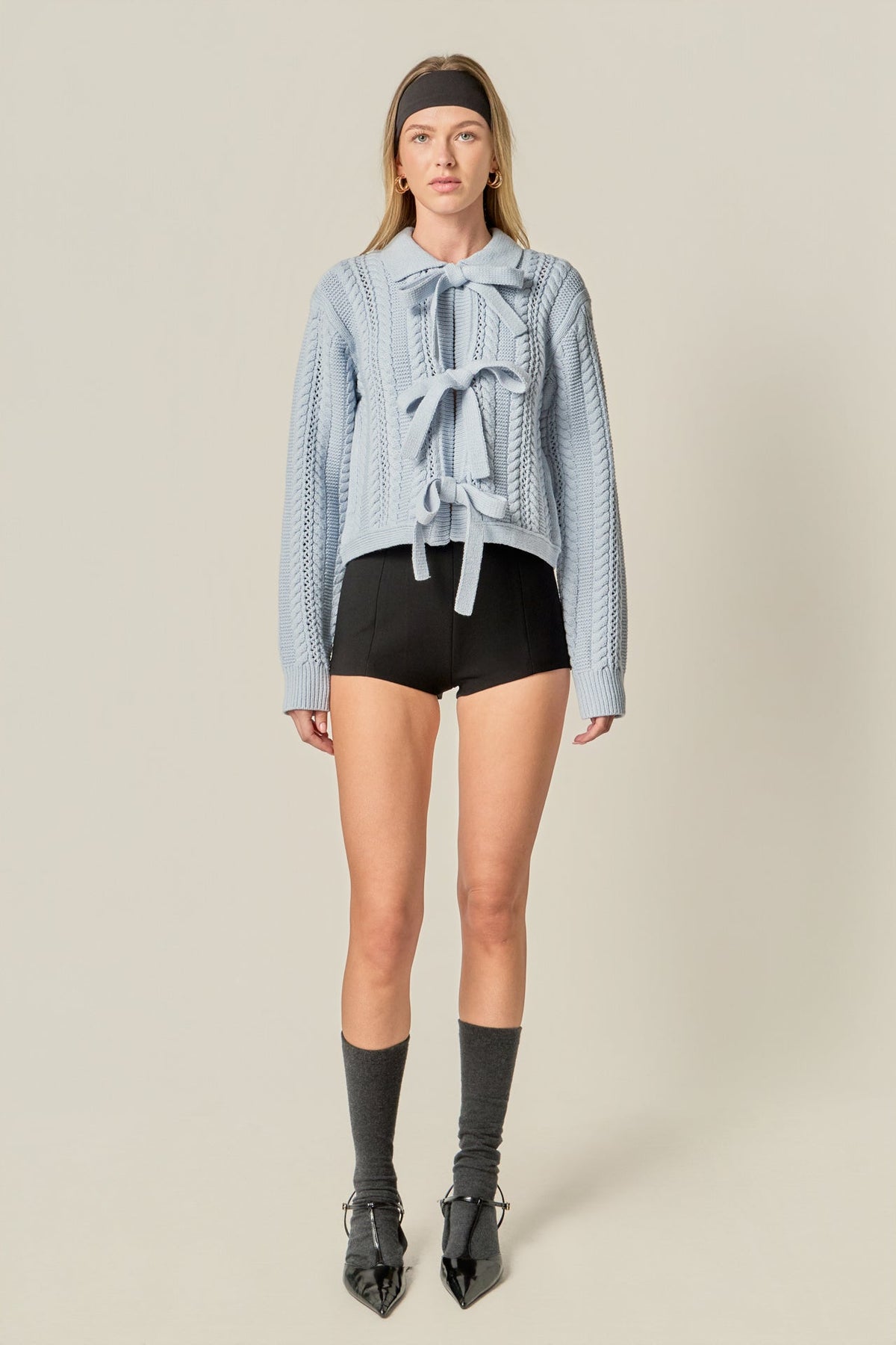 Cable Bow Cardigan