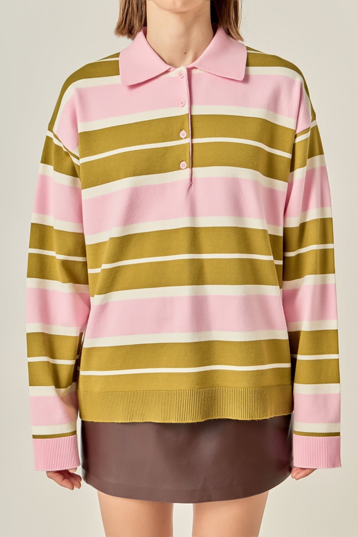 Striped Polo Knit Shirt